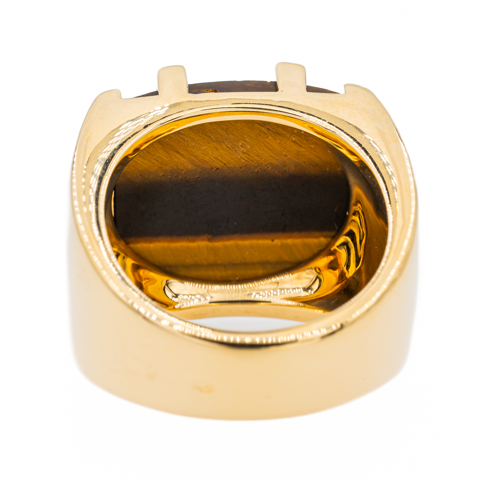 Cartier Vintage Signet Ring Yjing Yellow Gold Tiger Eye