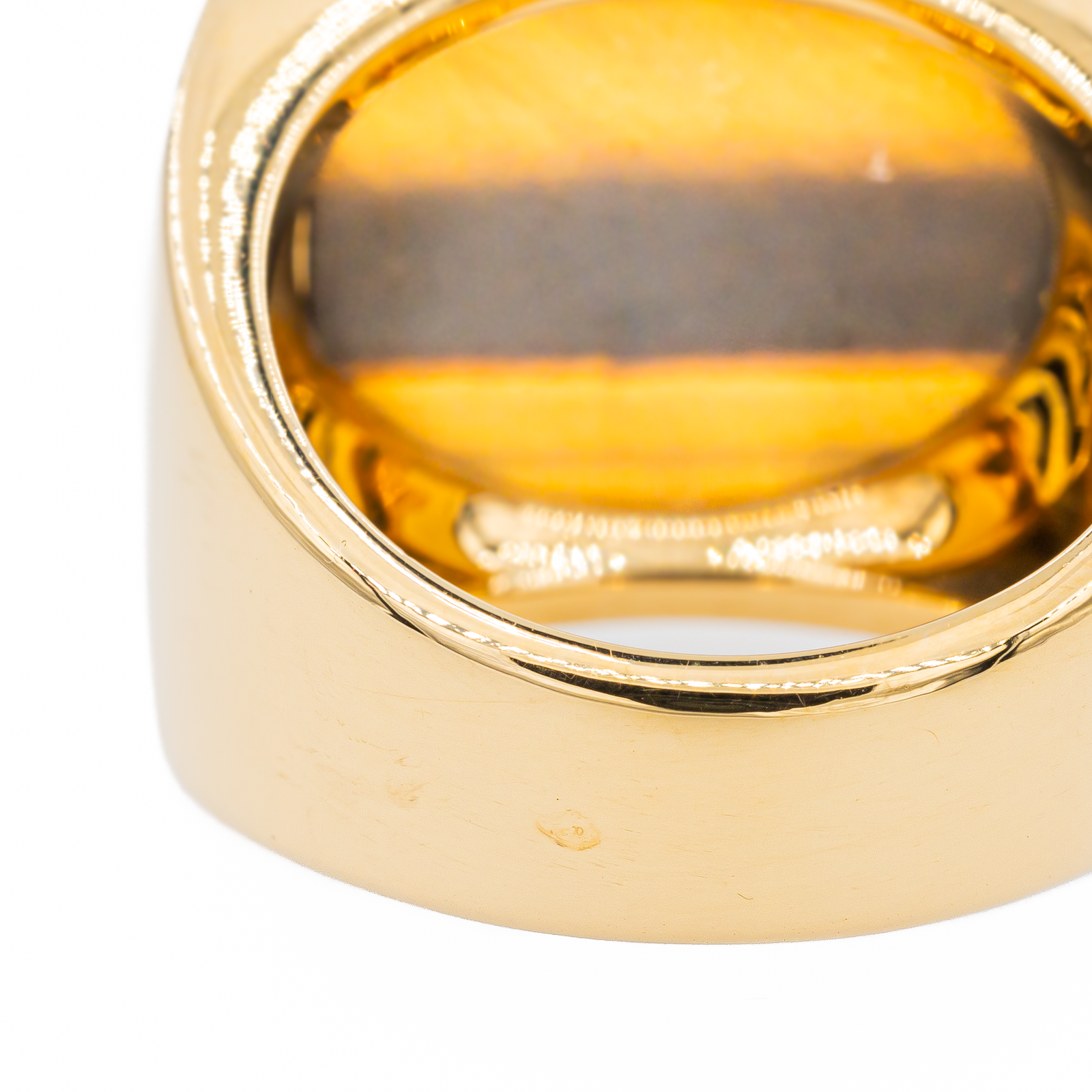 Cartier Vintage Signet Ring Yjing Yellow Gold Tiger Eye
