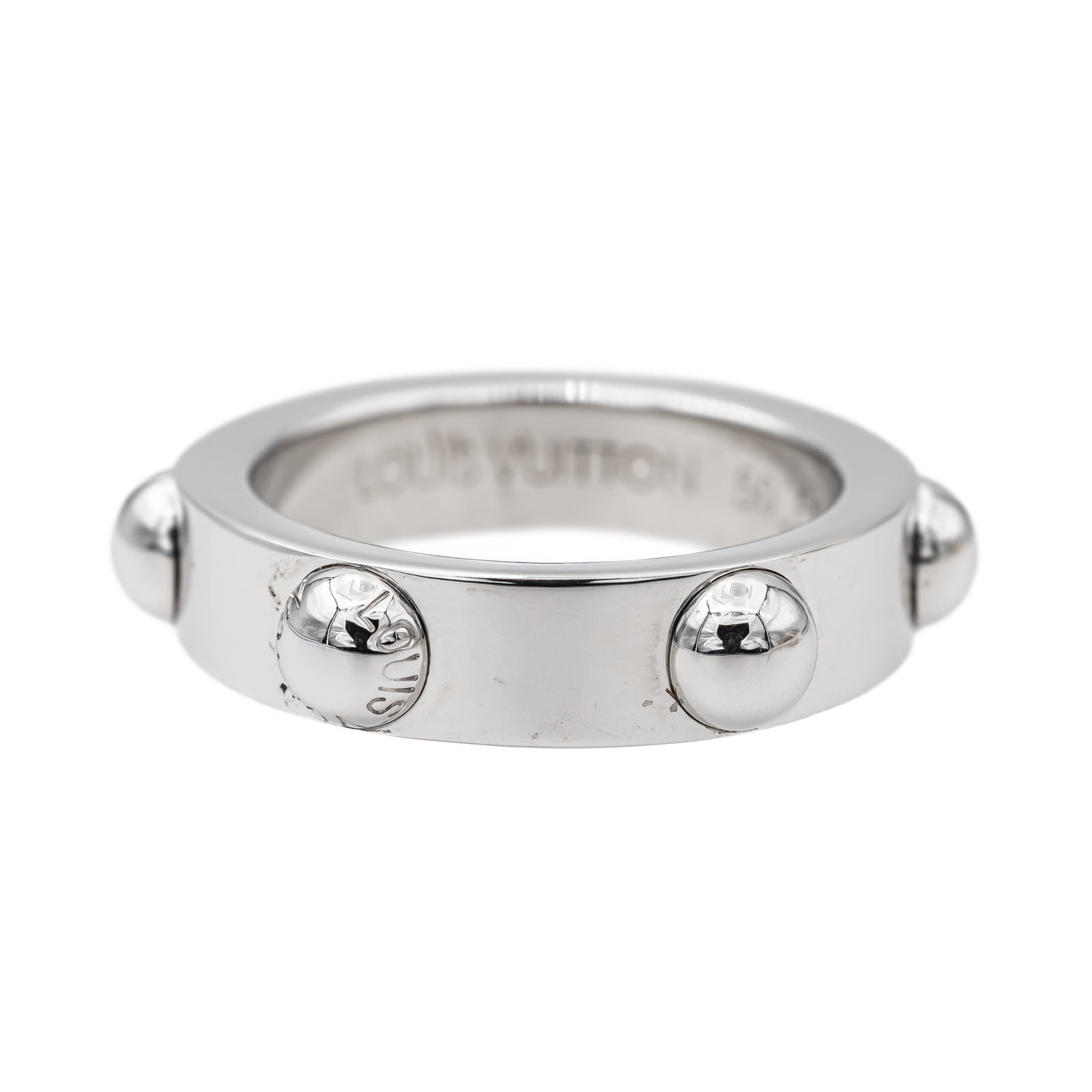 Louis Vuitton Bague Clous Or blanc