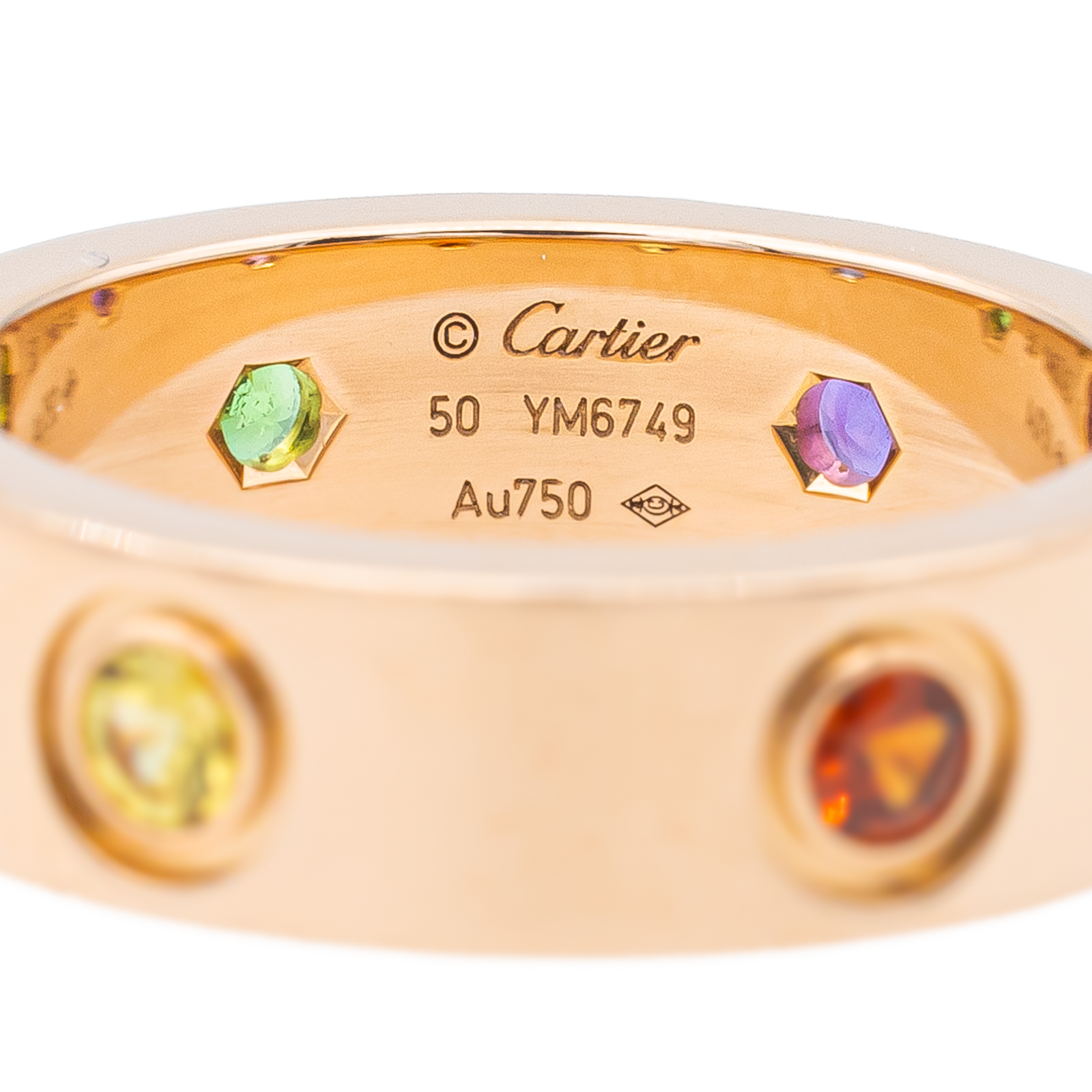 Cartier Bague Love Or rose Saphir, Grenat, Améthyste