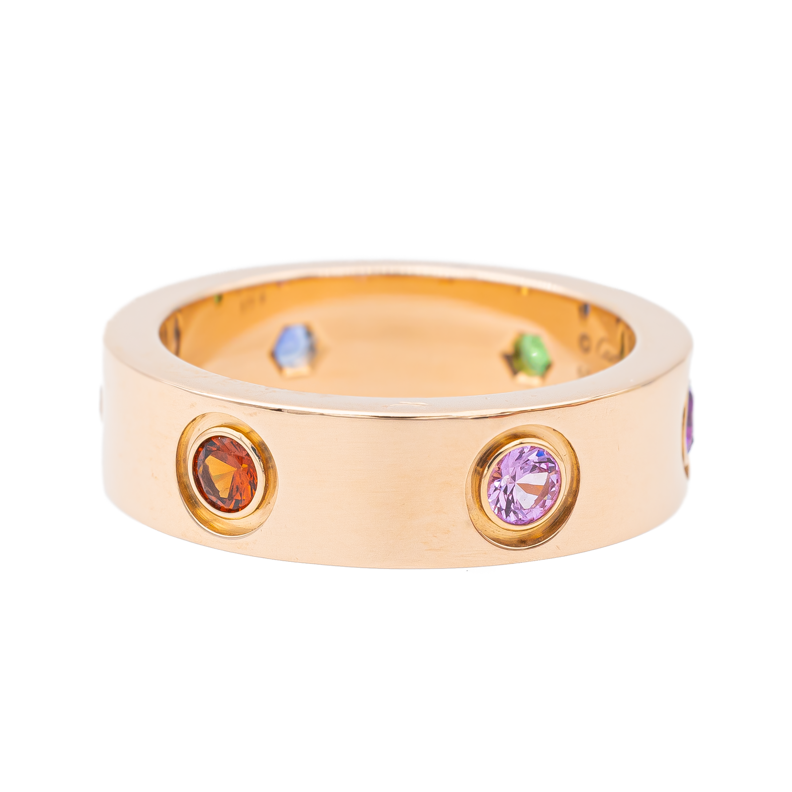 Cartier Bague Love Or rose Saphir, Grenat, Améthyste