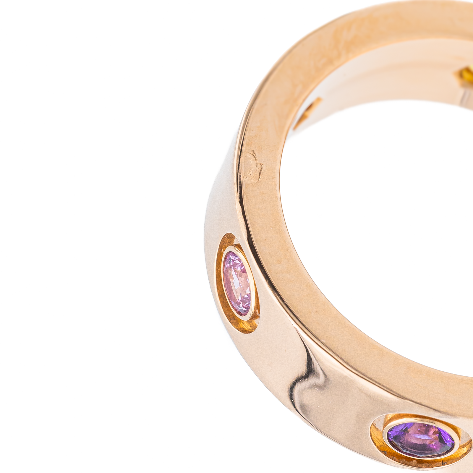 Cartier Bague Love Or rose Saphir, Grenat, Améthyste