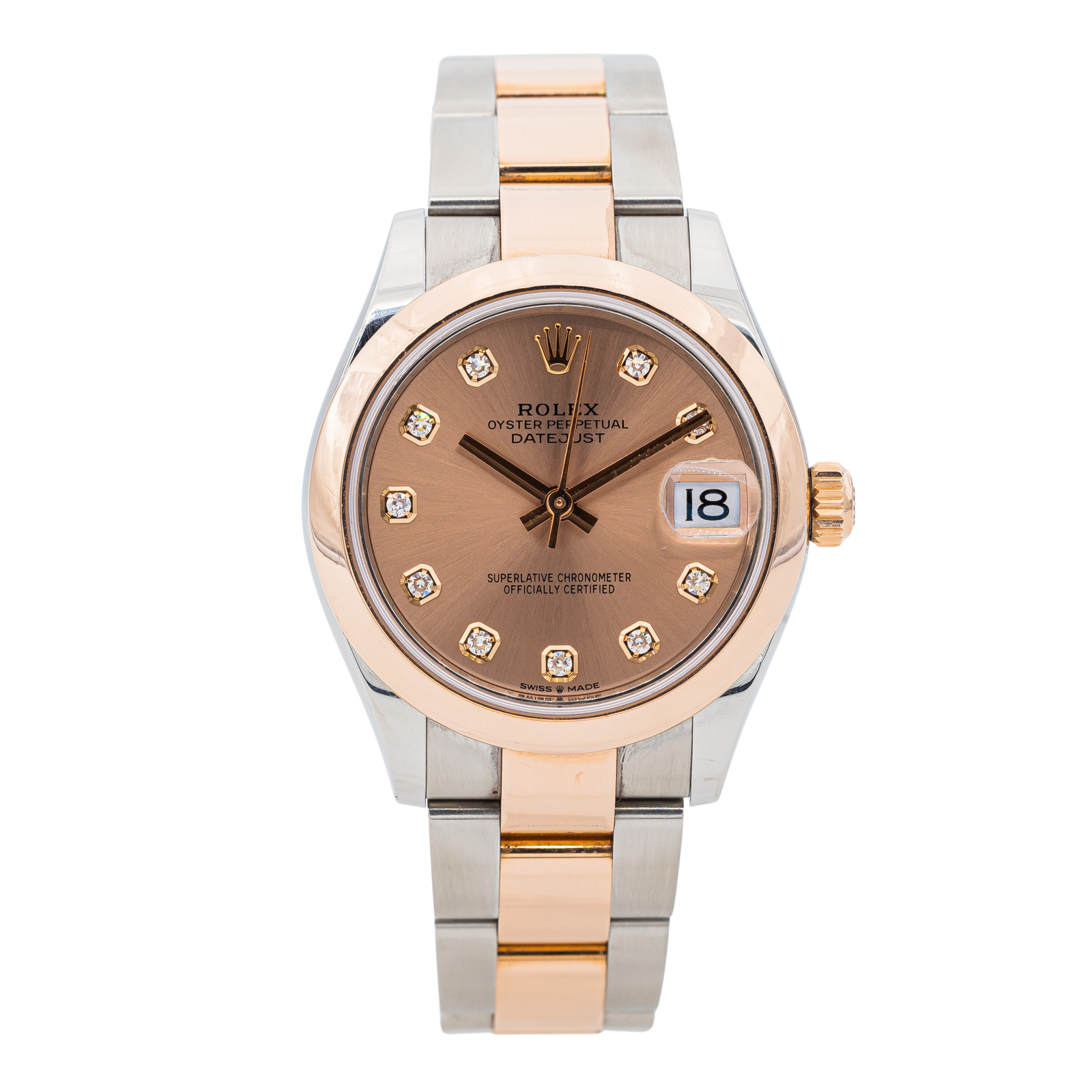Rolex Montre Lady-Datejust Acier, Or rose  Diamant