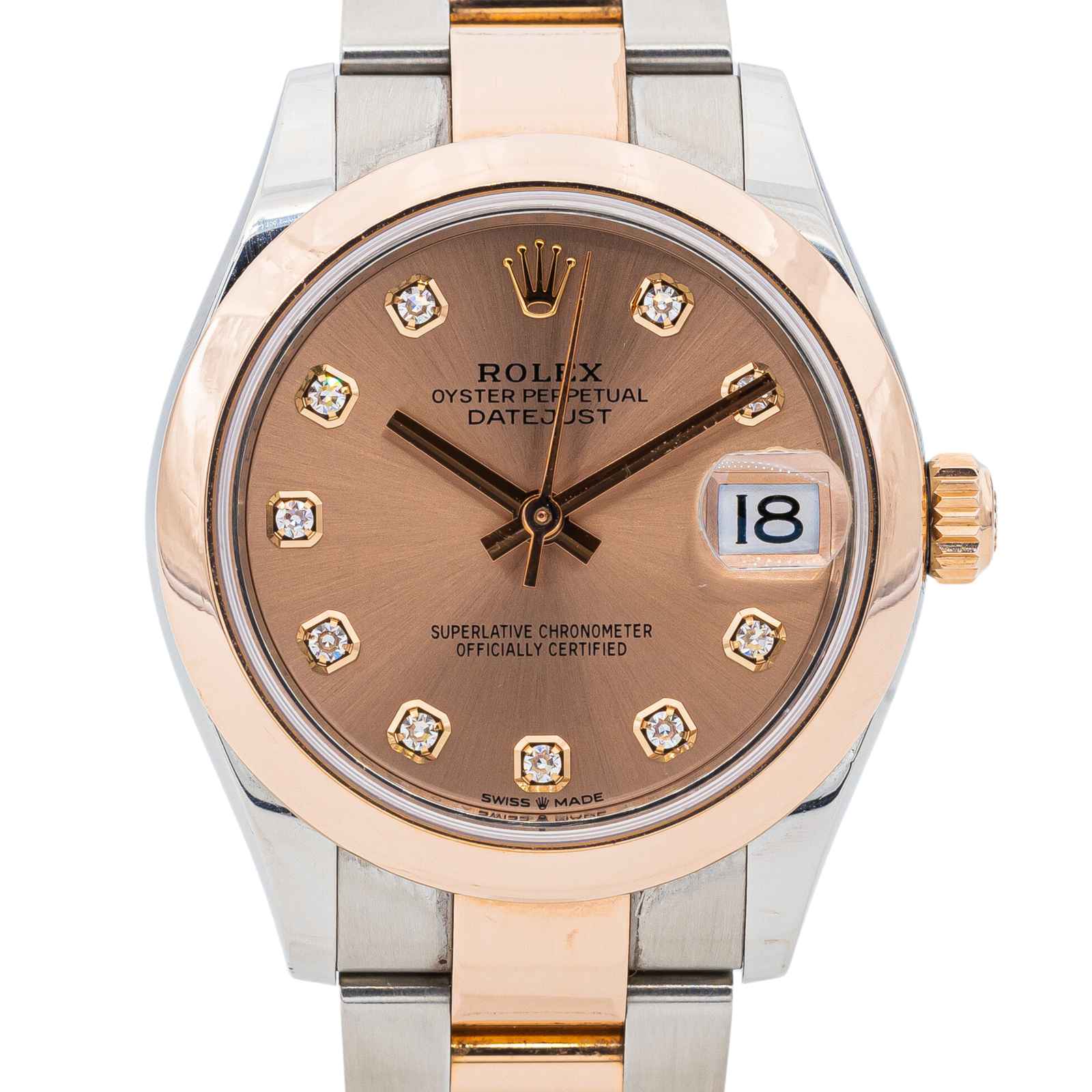 Rolex Lady-Datejust Watch Steel, Rose Gold Diamond