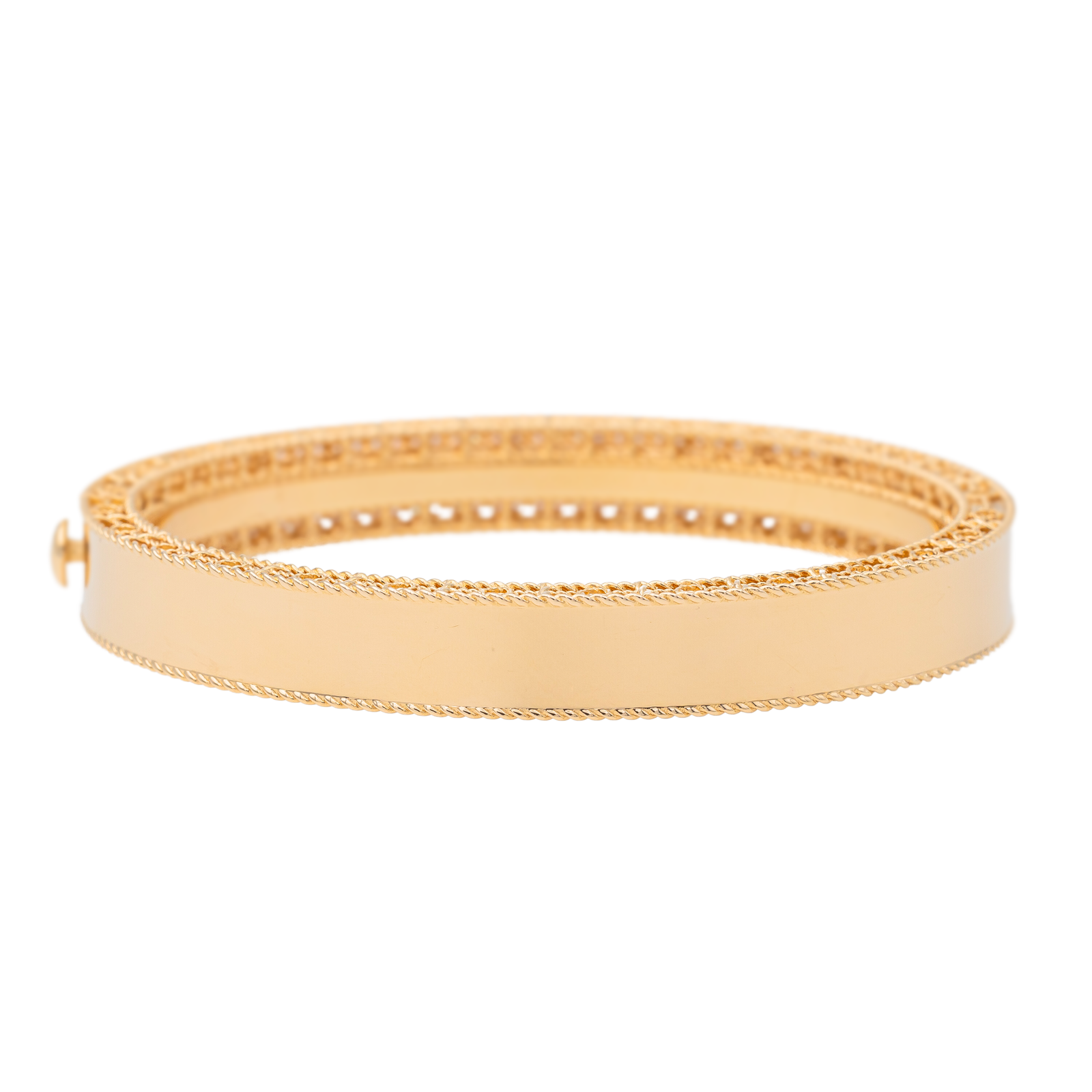 Roberto coin Bracelet Art deco bangle with diamond Or rose Diamant, Nacre, Rubis