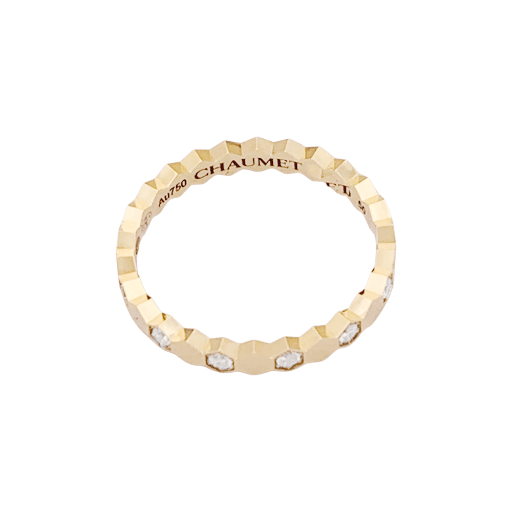 Bague Chaumet, "Bee de Chaumet", or rose, diamants.