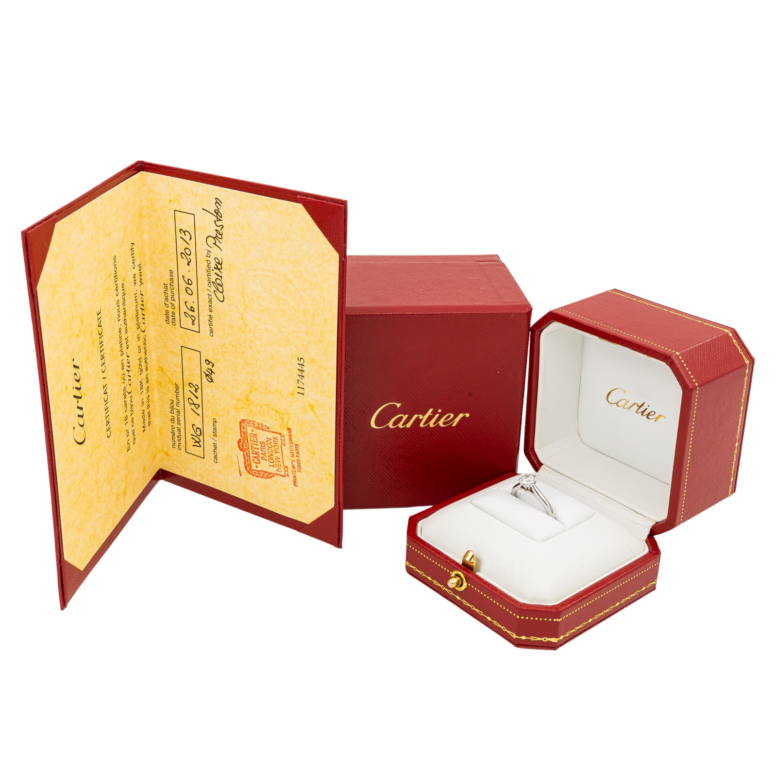 Cartier Solitaire Ring 1895 Platinum Diamond