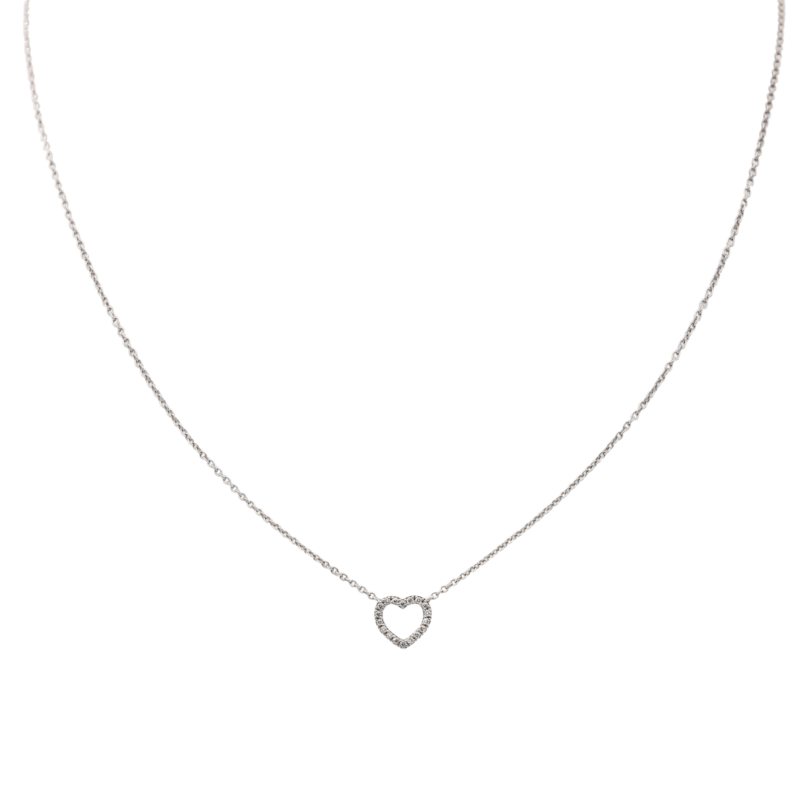 Tiffany & Co Metro Heart Necklace White Gold Diamond