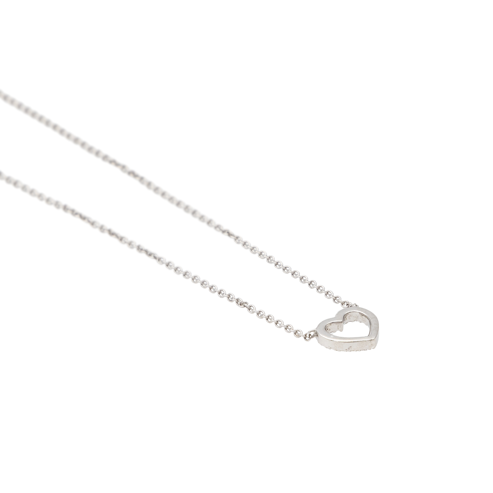 Tiffany & Co Metro Heart Necklace White Gold Diamond