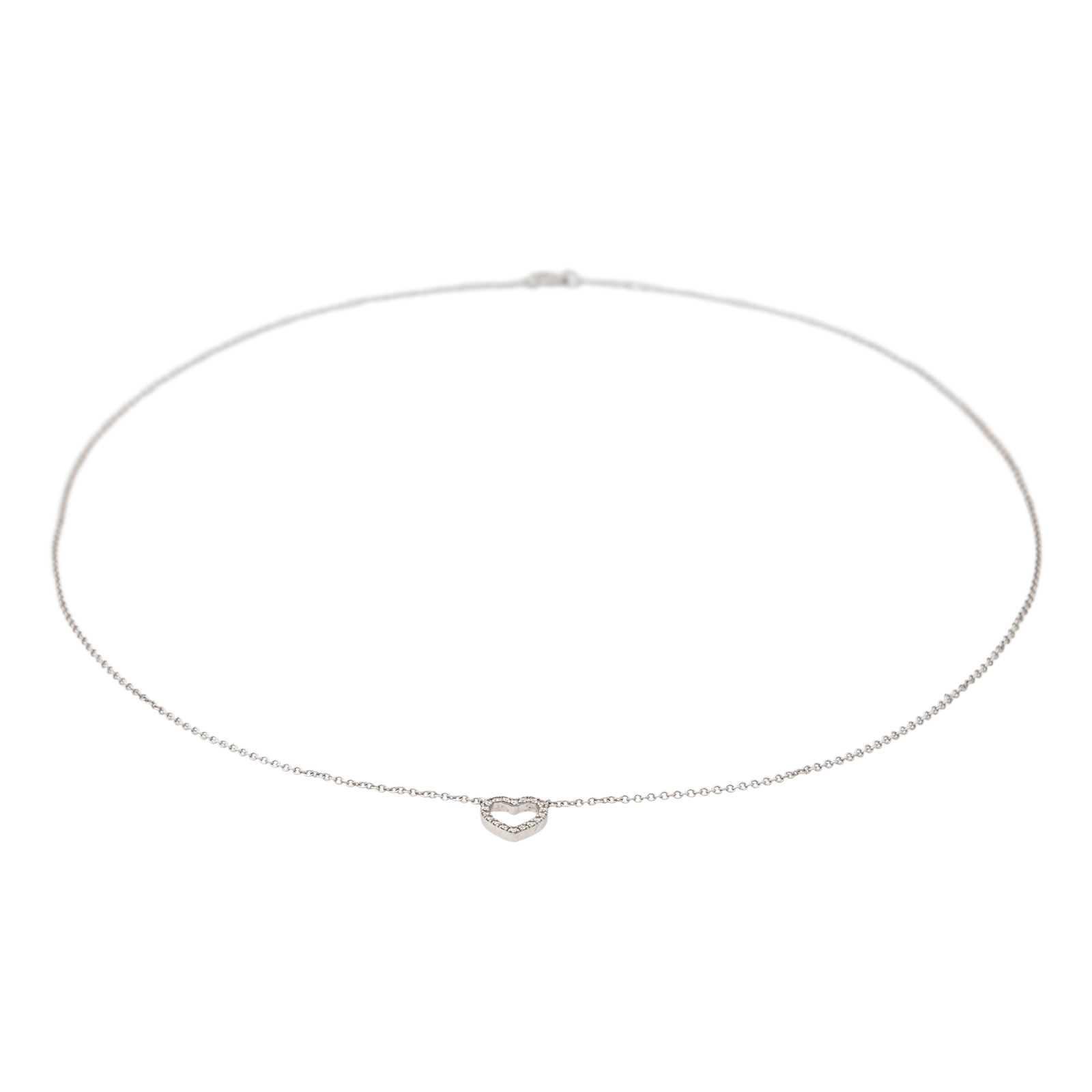 Tiffany & Co Metro Heart Necklace White Gold Diamond
