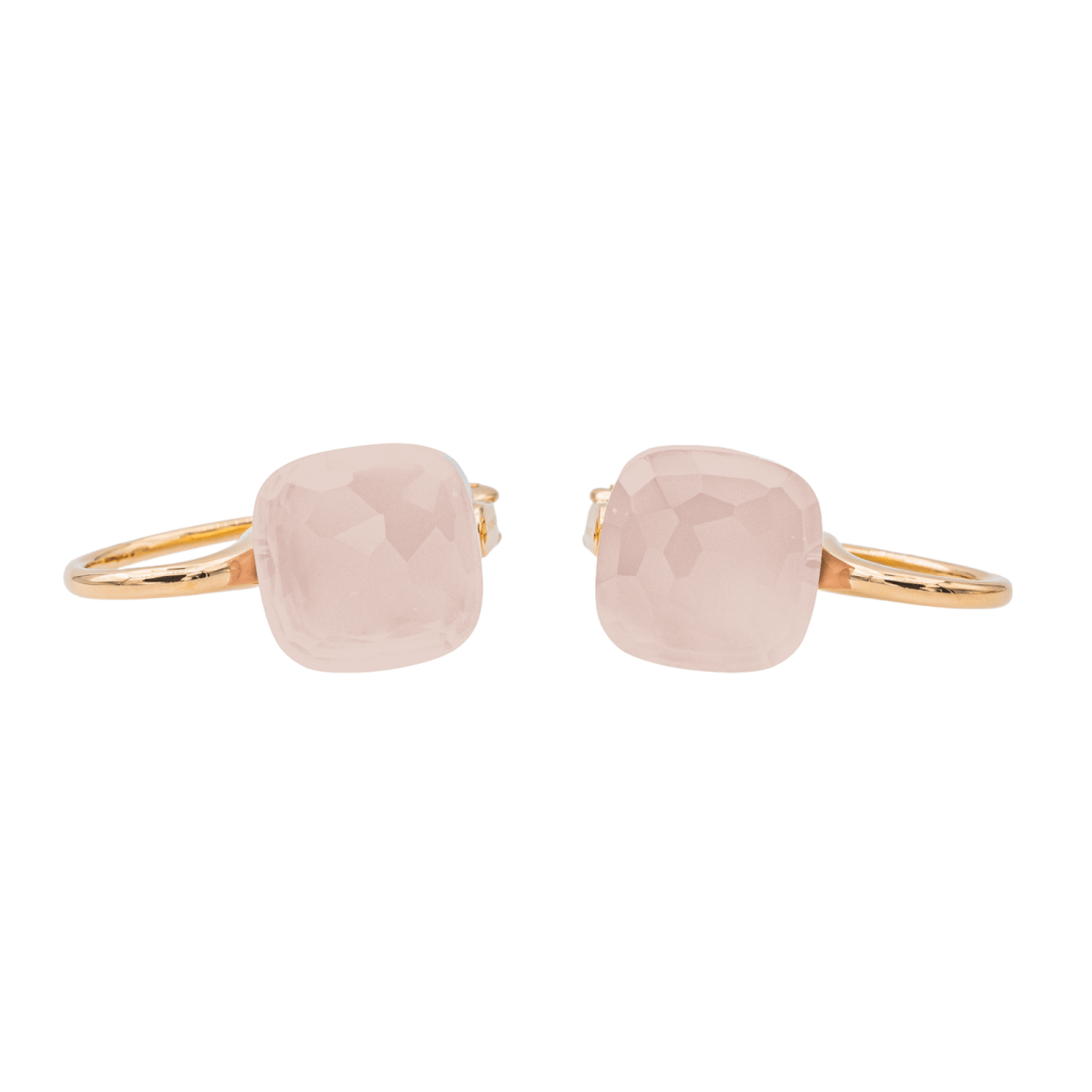Pomellato Boucles d'oreilles Dormeuses Nudo Or rose Quartz - Maison Eloe