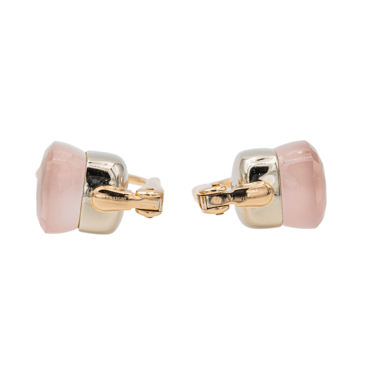 Pomellato Boucles d'oreilles Dormeuses Nudo Or rose Quartz - Maison Eloe