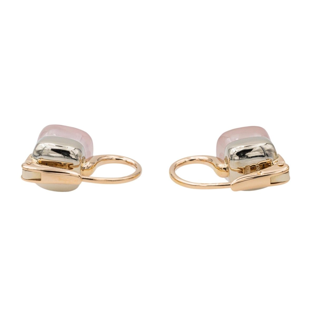Pomellato Boucles d'oreilles Dormeuses Nudo Or rose Quartz - Maison Eloe