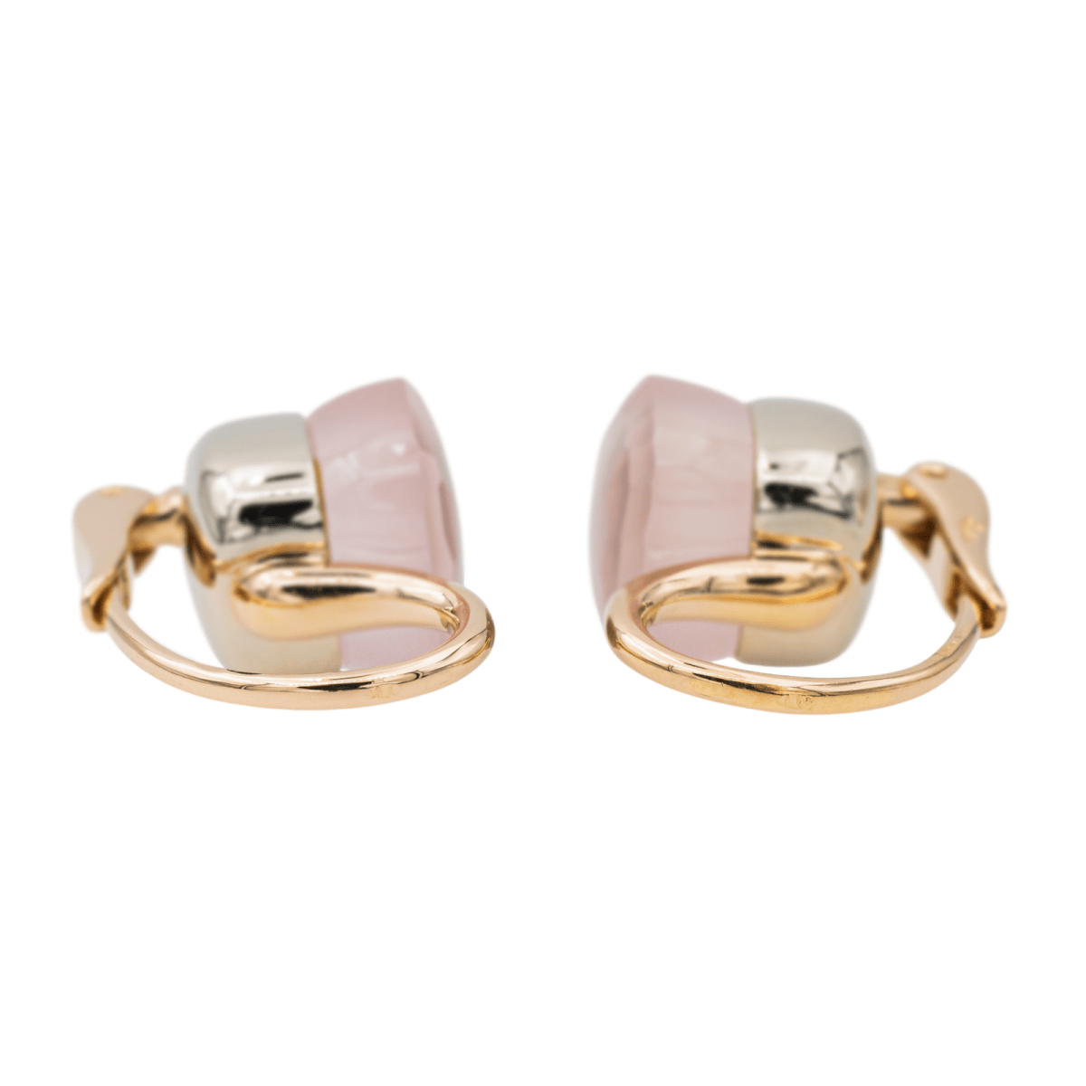 Pomellato Boucles d'oreilles Dormeuses Nudo Or rose Quartz - Maison Eloe