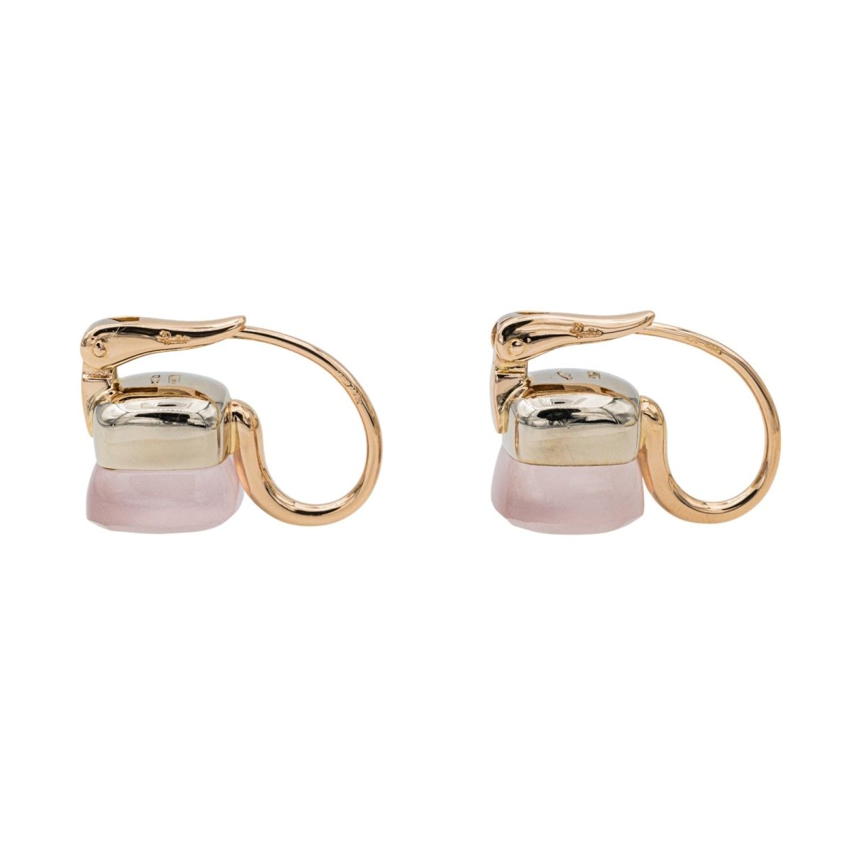 Pomellato Boucles d'oreilles Dormeuses Nudo Or rose Quartz - Maison Eloe