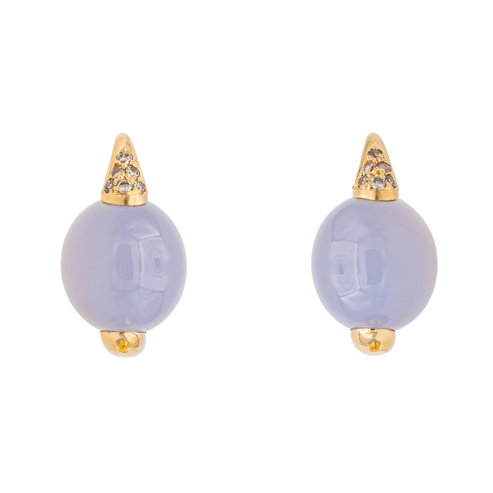 Pomellato Boucles d'oreilles Luna Or jaune Calcédoine