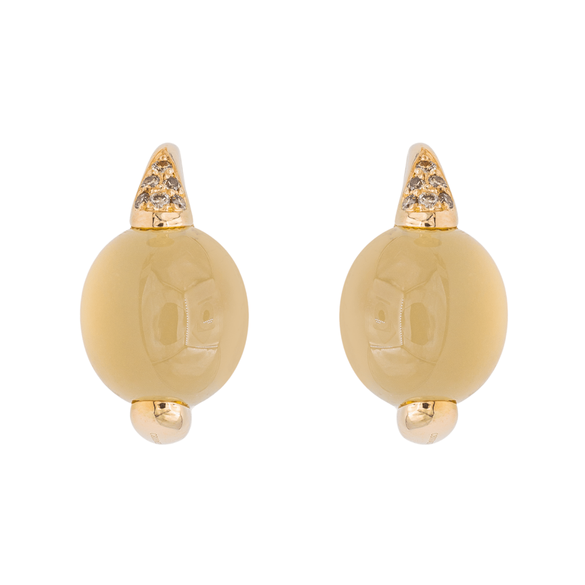 Pomellato Boucles d'oreilles Luna Or rose Pierre de lune - Maison Eloe