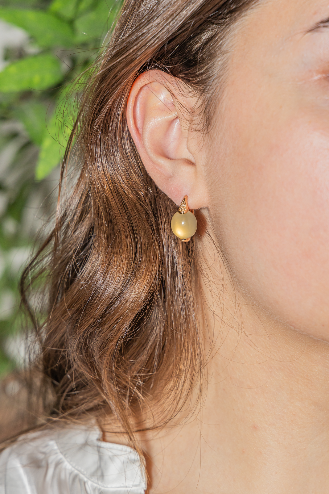 Pomellato Boucles d'oreilles Luna Or rose Pierre de lune