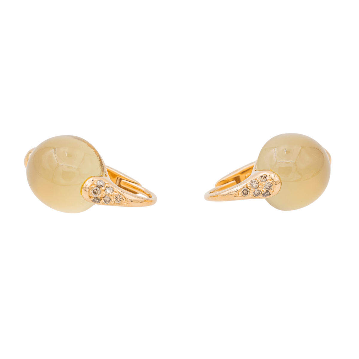 Pomellato Boucles d'oreilles Luna Or rose Pierre de lune - Maison Eloe