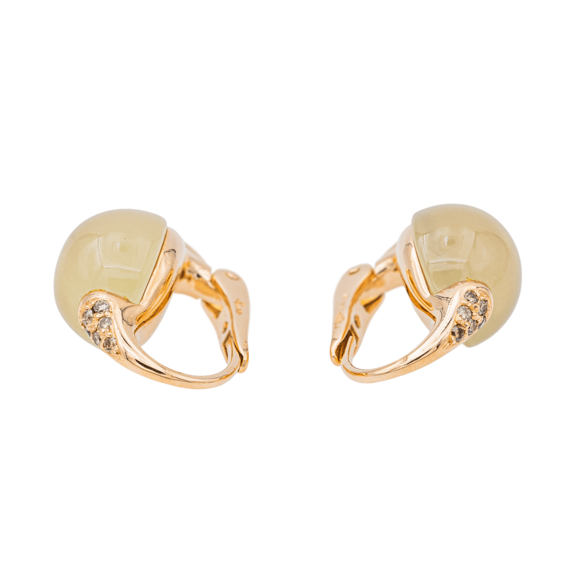 Pomellato Boucles d'oreilles Luna Or rose Pierre de lune - Maison Eloe