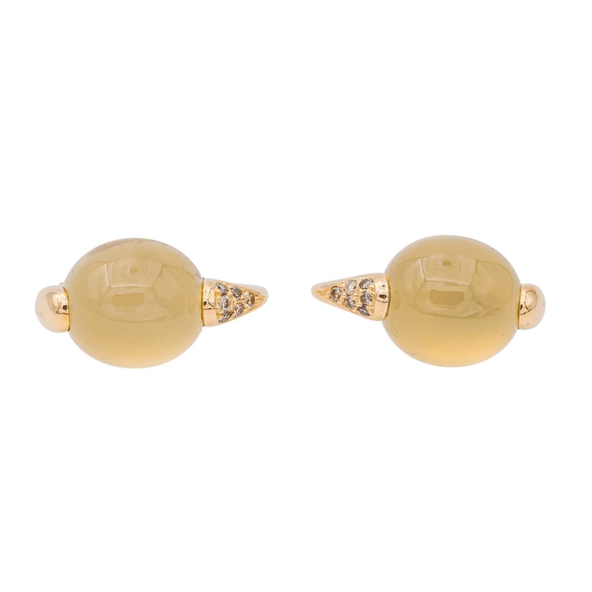 Pomellato Boucles d'oreilles Luna Or rose Pierre de lune - Maison Eloe