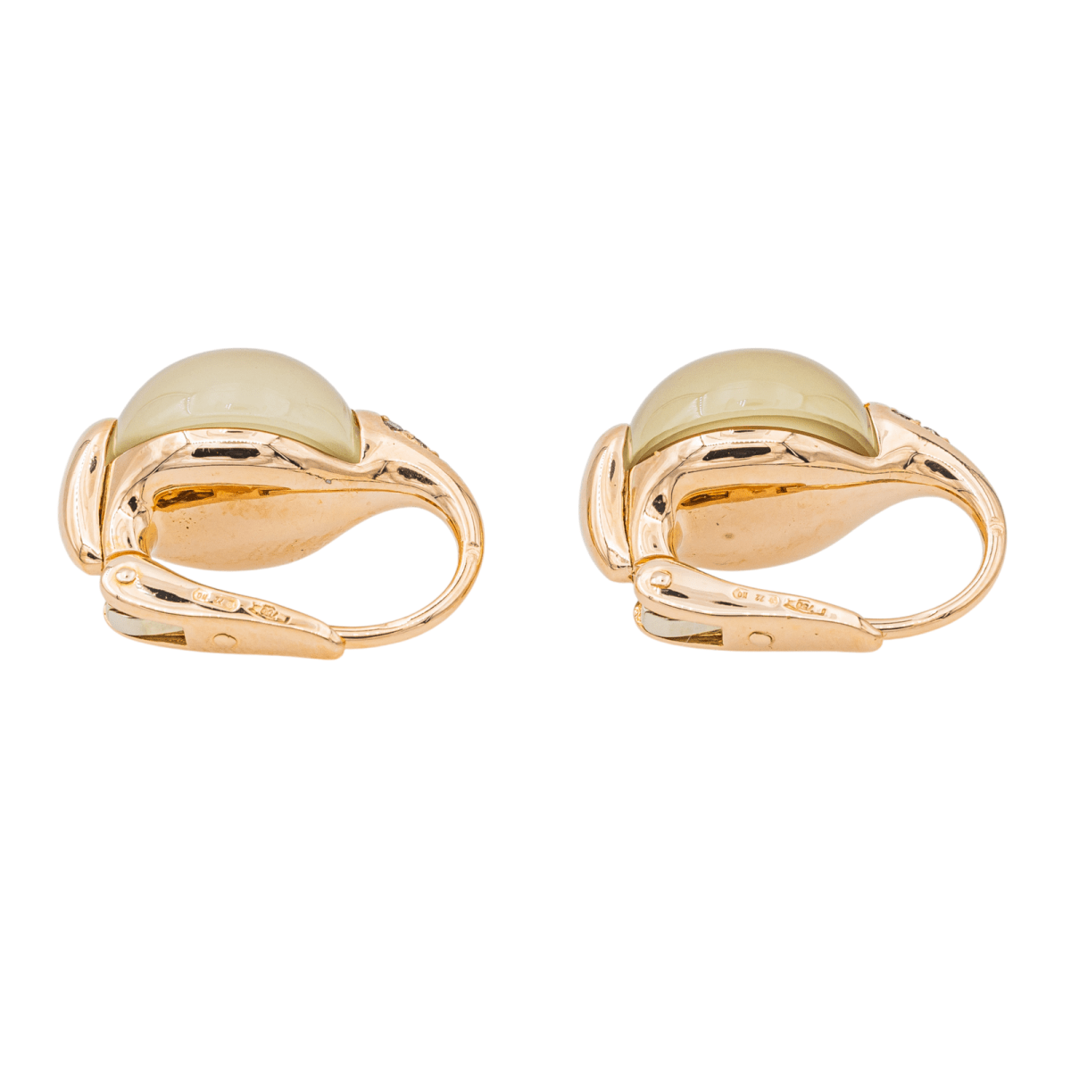 Pomellato Boucles d'oreilles Luna Or rose Pierre de lune - Maison Eloe