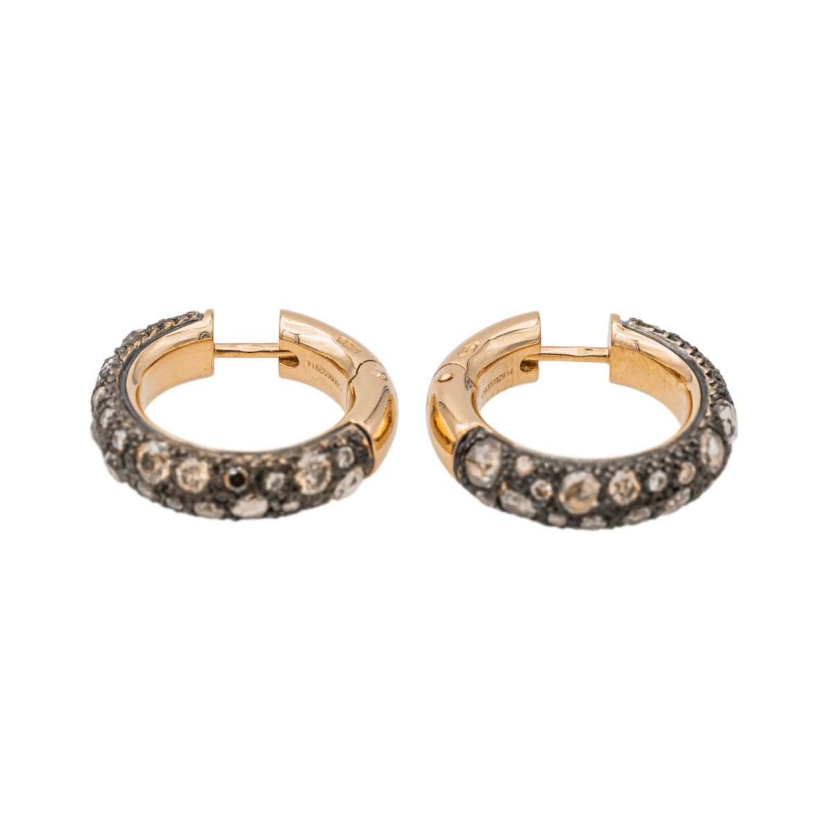 Pomellato Boucles d'oreilles Créoles Tango Or rose Diamant brun - Maison Eloe