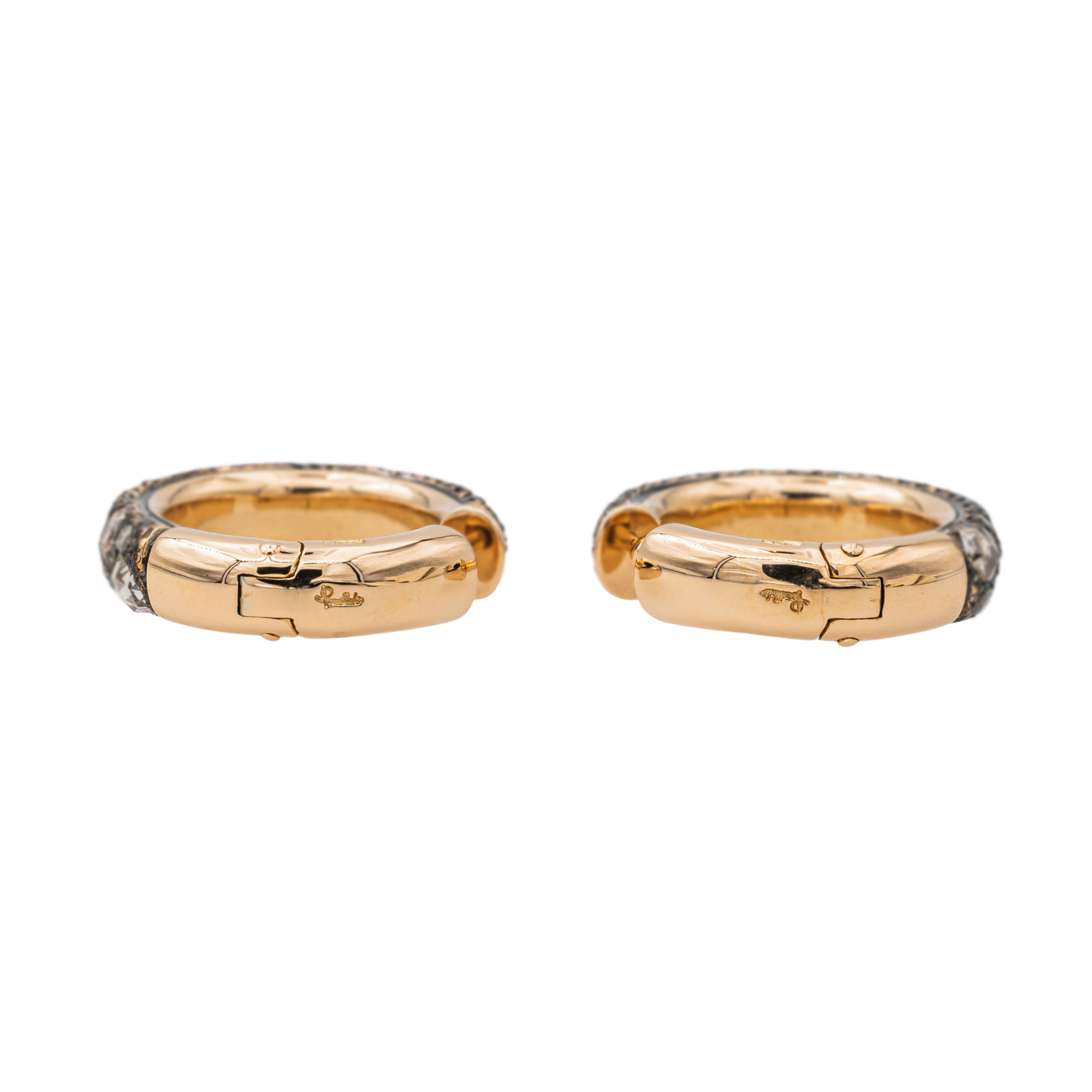 Pomellato Tango Hoop Earrings Rose Gold Brown Diamond