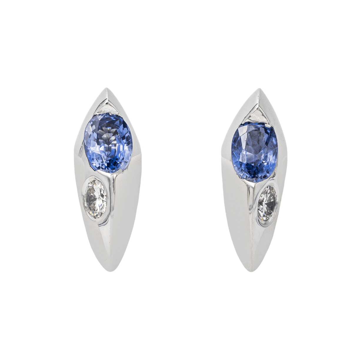 Piaget Boucles d'oreilles Or blanc Saphir - Maison Eloe