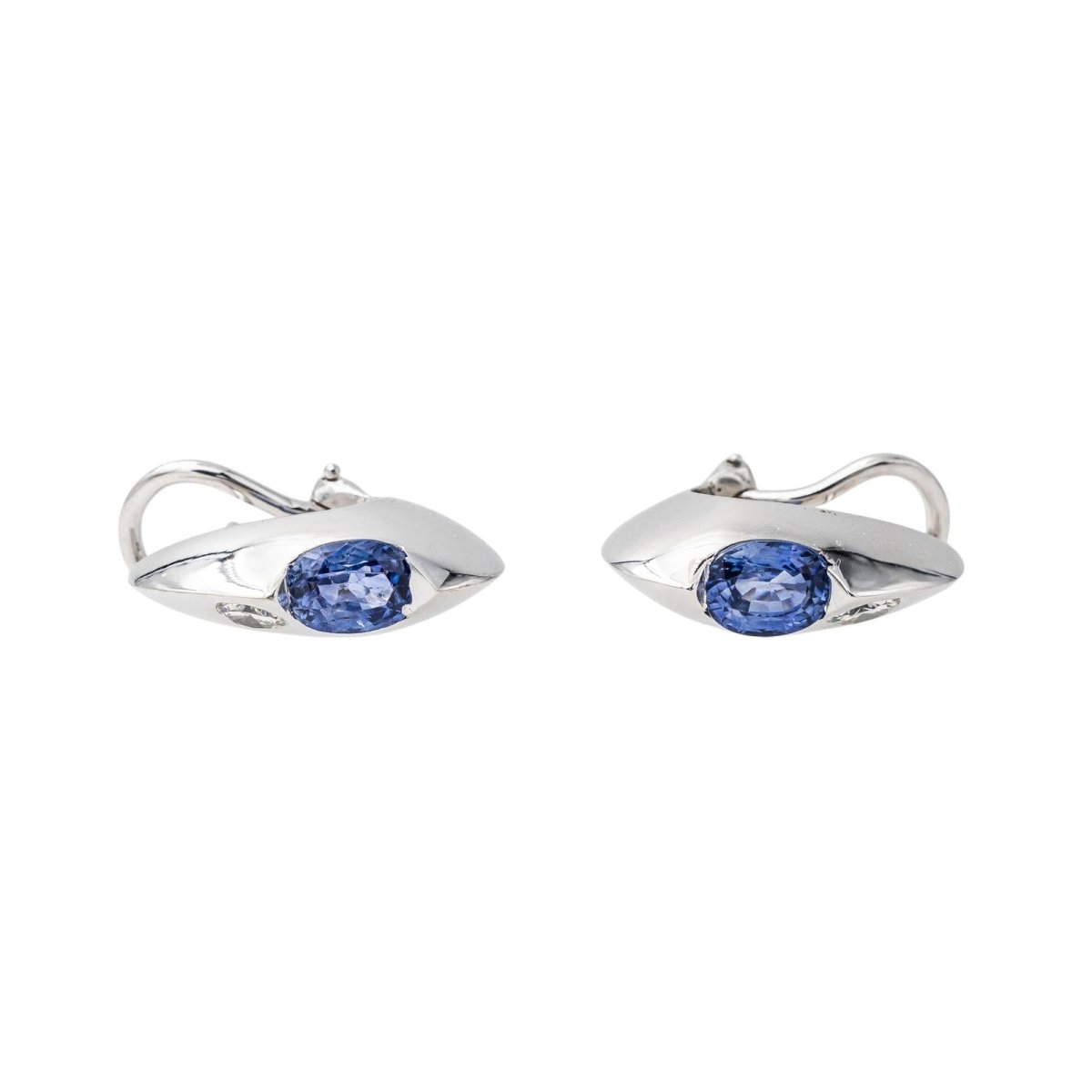 Piaget Boucles d'oreilles Or blanc Saphir - Maison Eloe