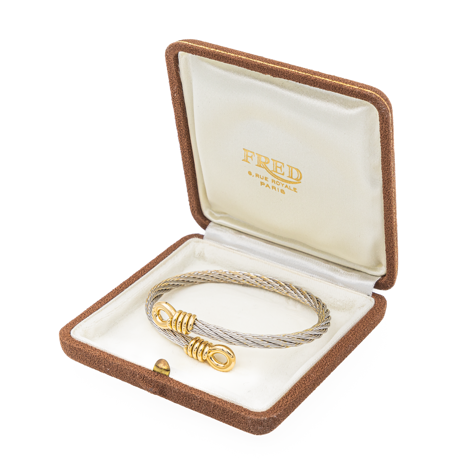 Fred Bracelet Jonc Force 10 Acier, Or jaune