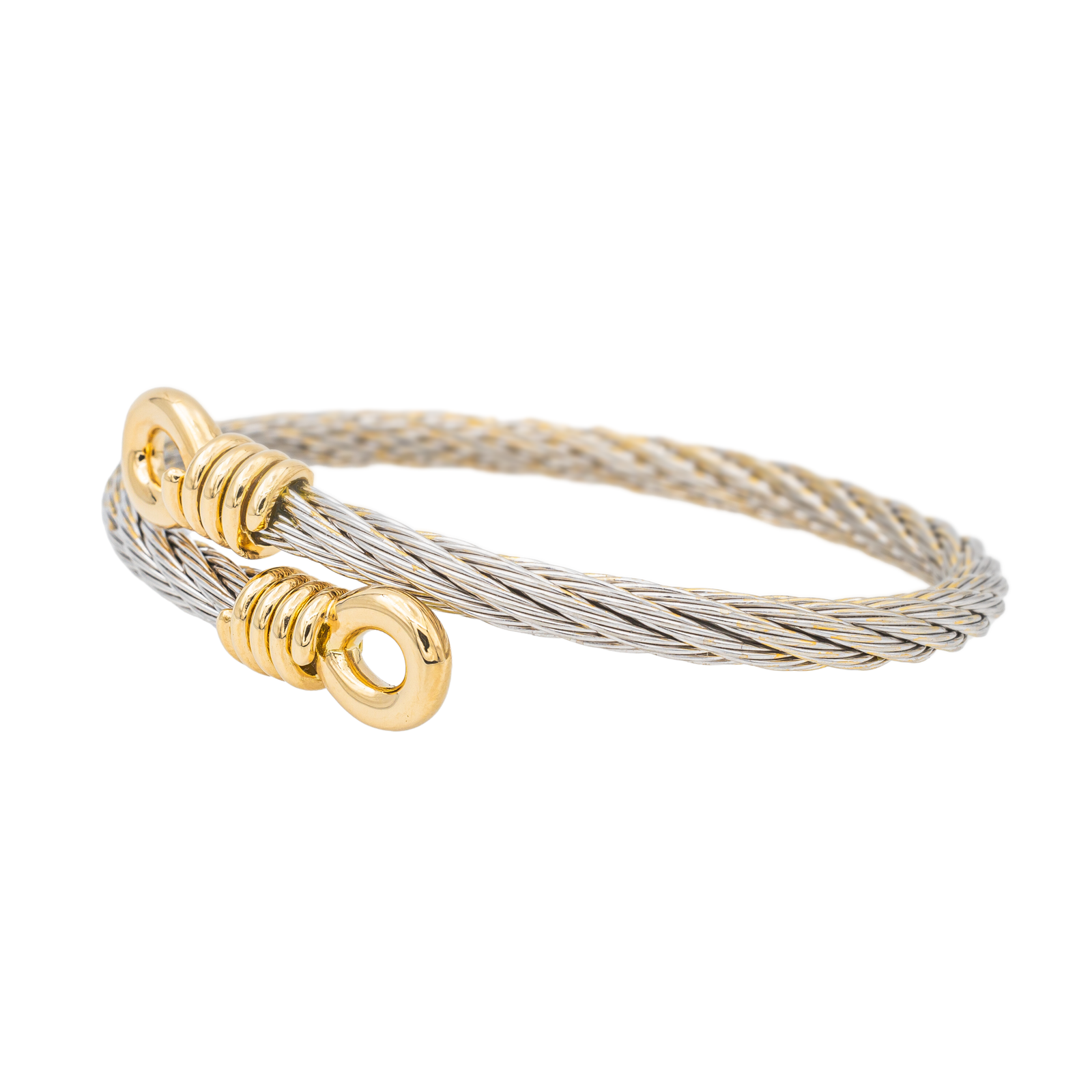 Fred Bracelet Jonc Force 10 Acier, Or jaune