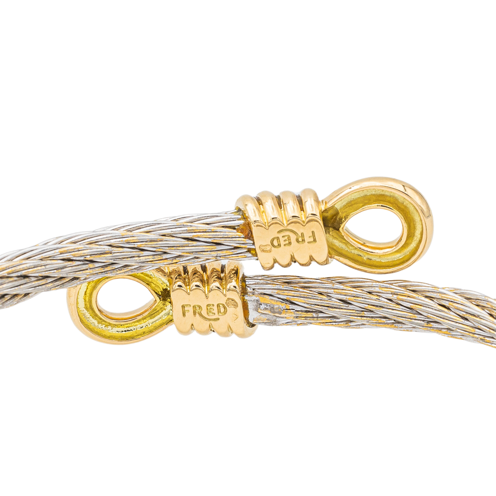 Fred Bracelet Jonc Force 10 Acier, Or jaune