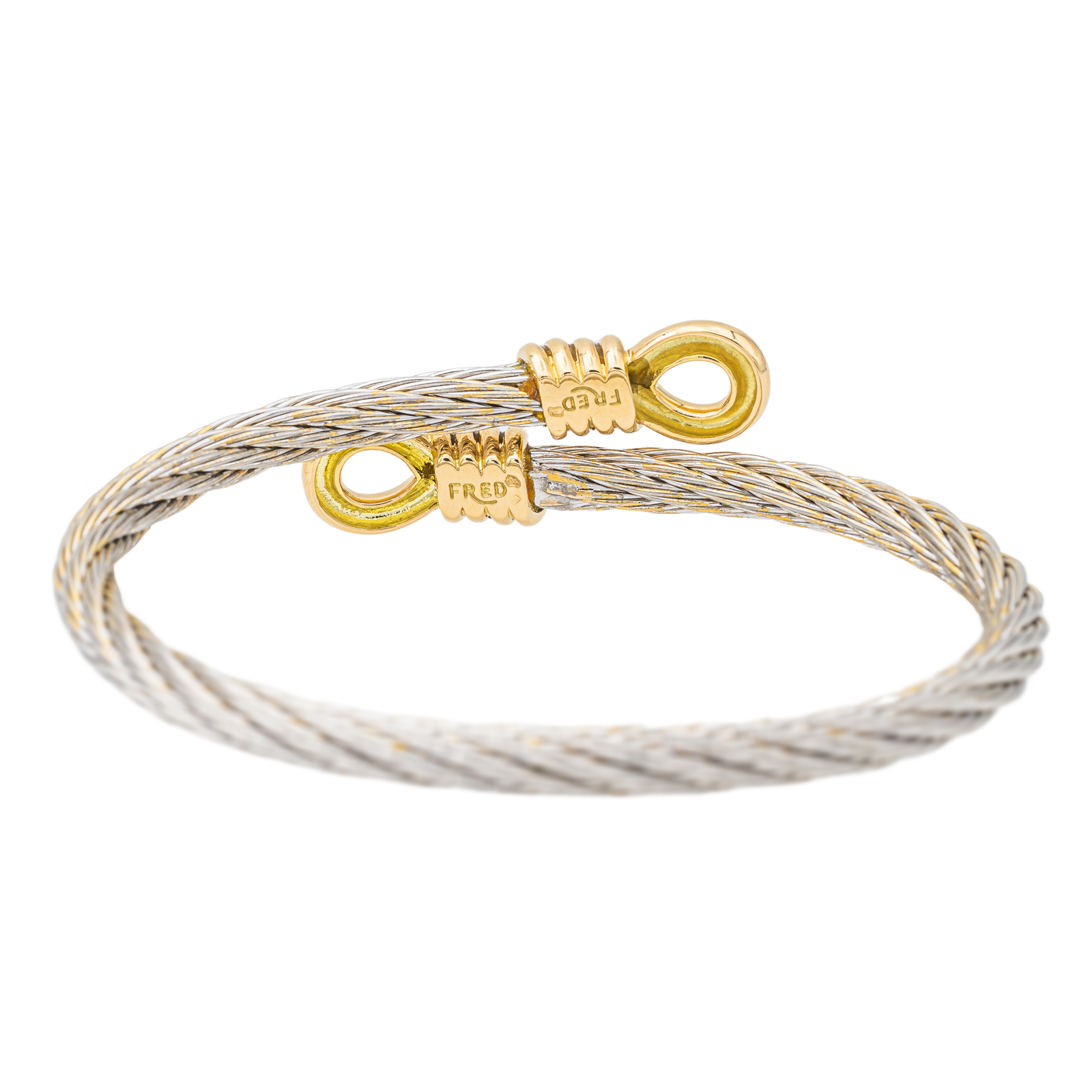 Fred Bracelet Jonc Force 10 Acier, Or jaune