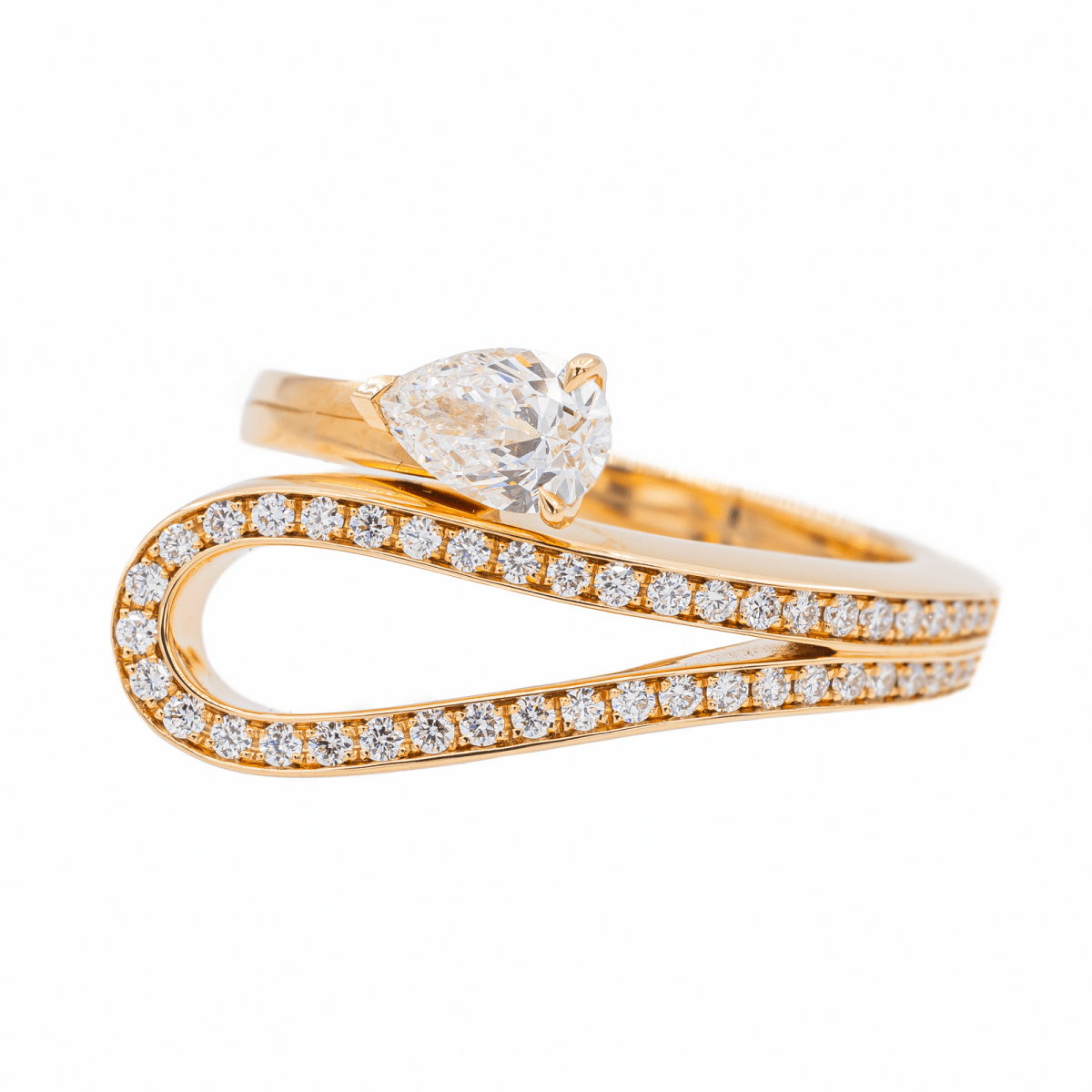 Repossi Bague Serti inversé Or rose Diamant - Maison Eloe