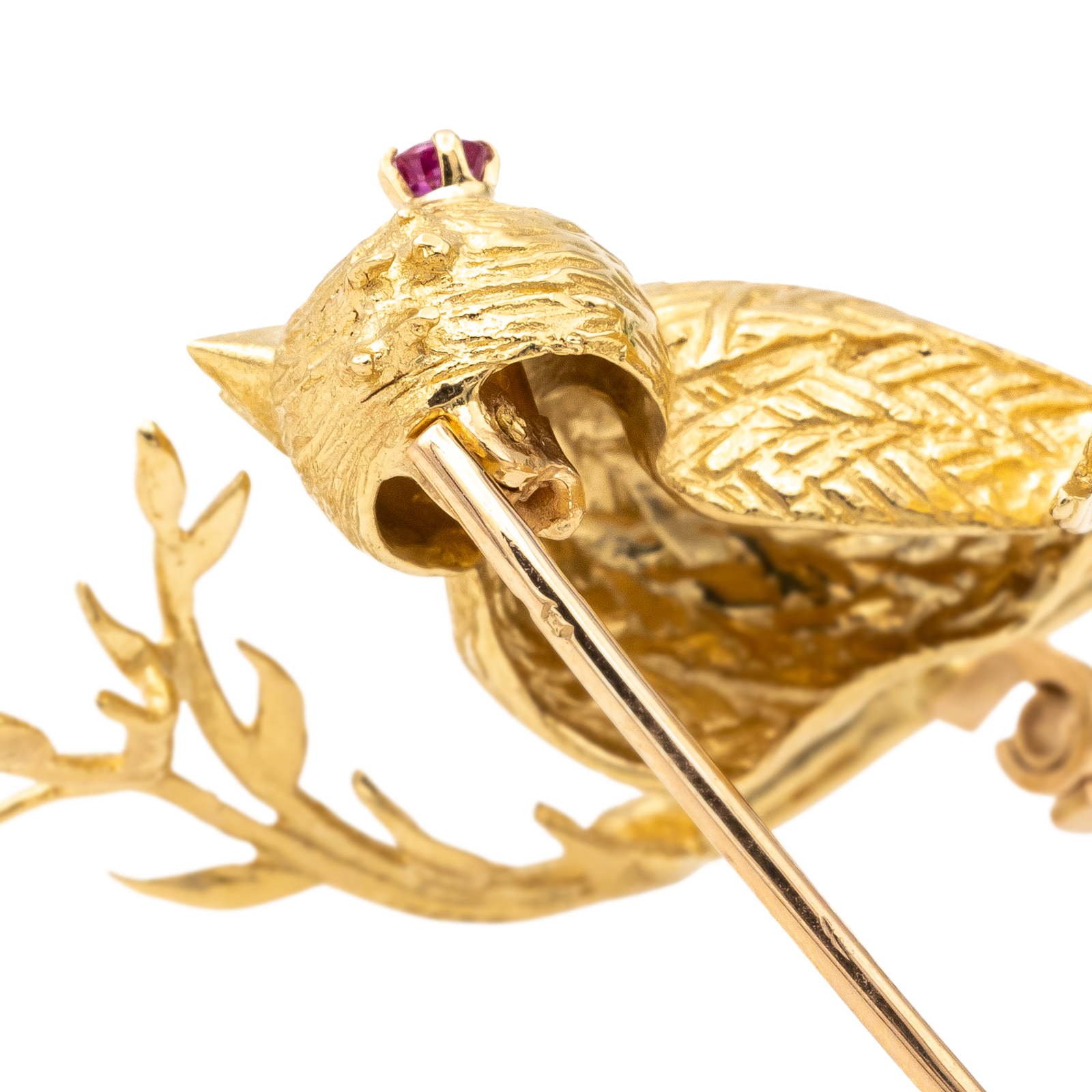 Boucheron Bird Brooch Yellow Gold Ruby
