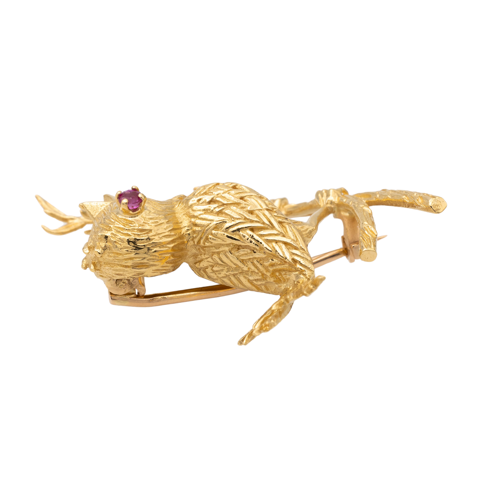 Boucheron Bird Brooch Yellow Gold Ruby