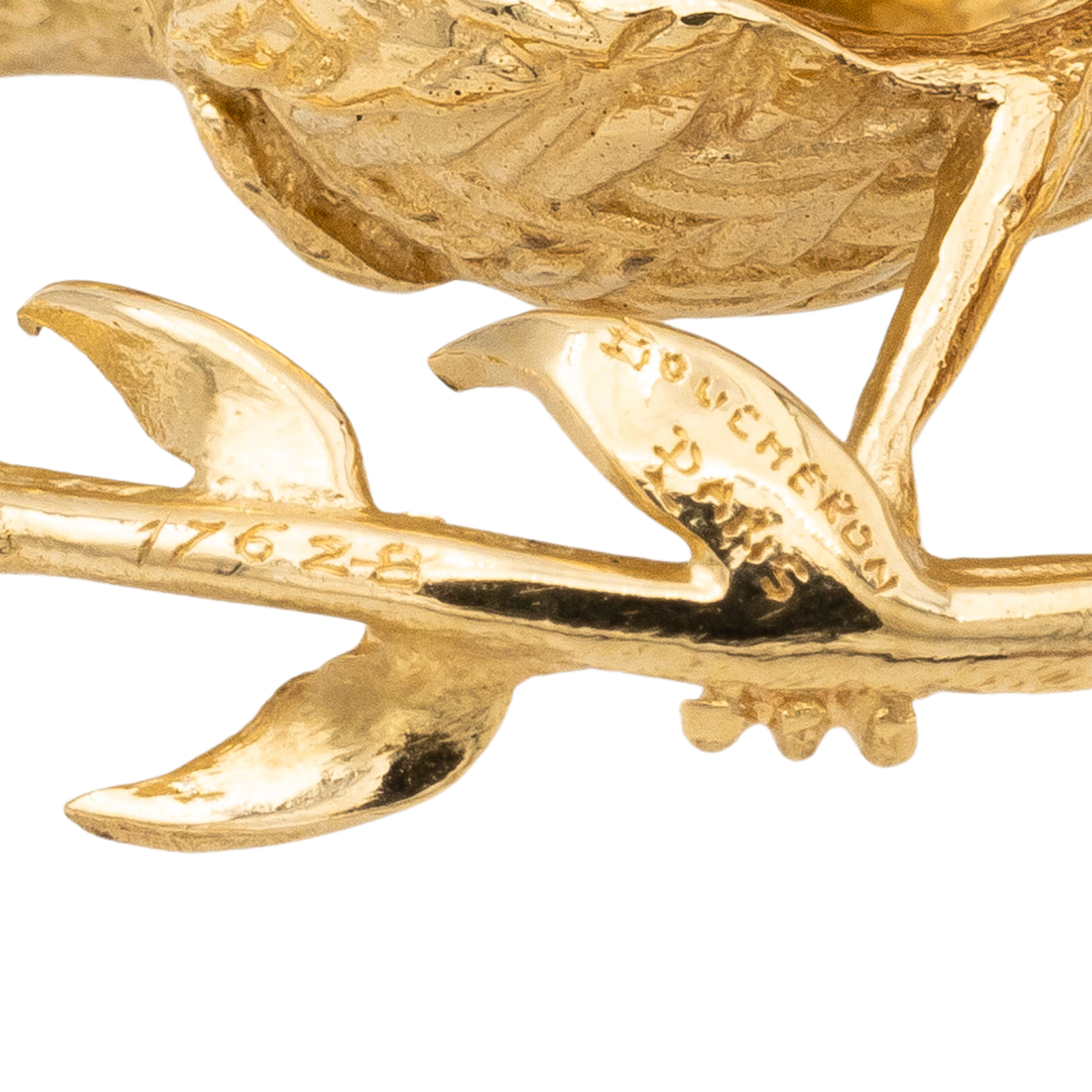 Boucheron Bird Brooch Yellow Gold Ruby