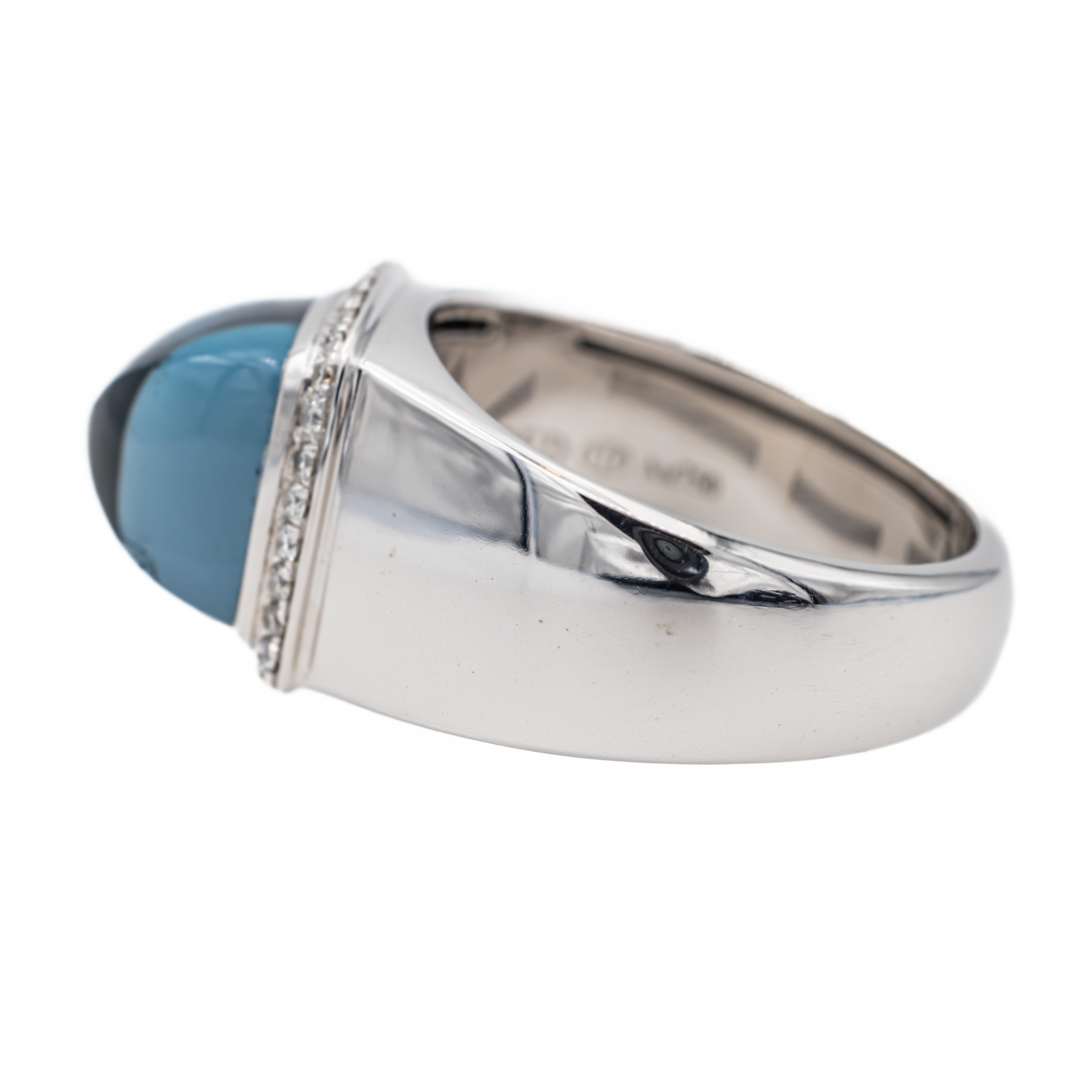 Fred Sugarloaf Ring White Gold Topaz