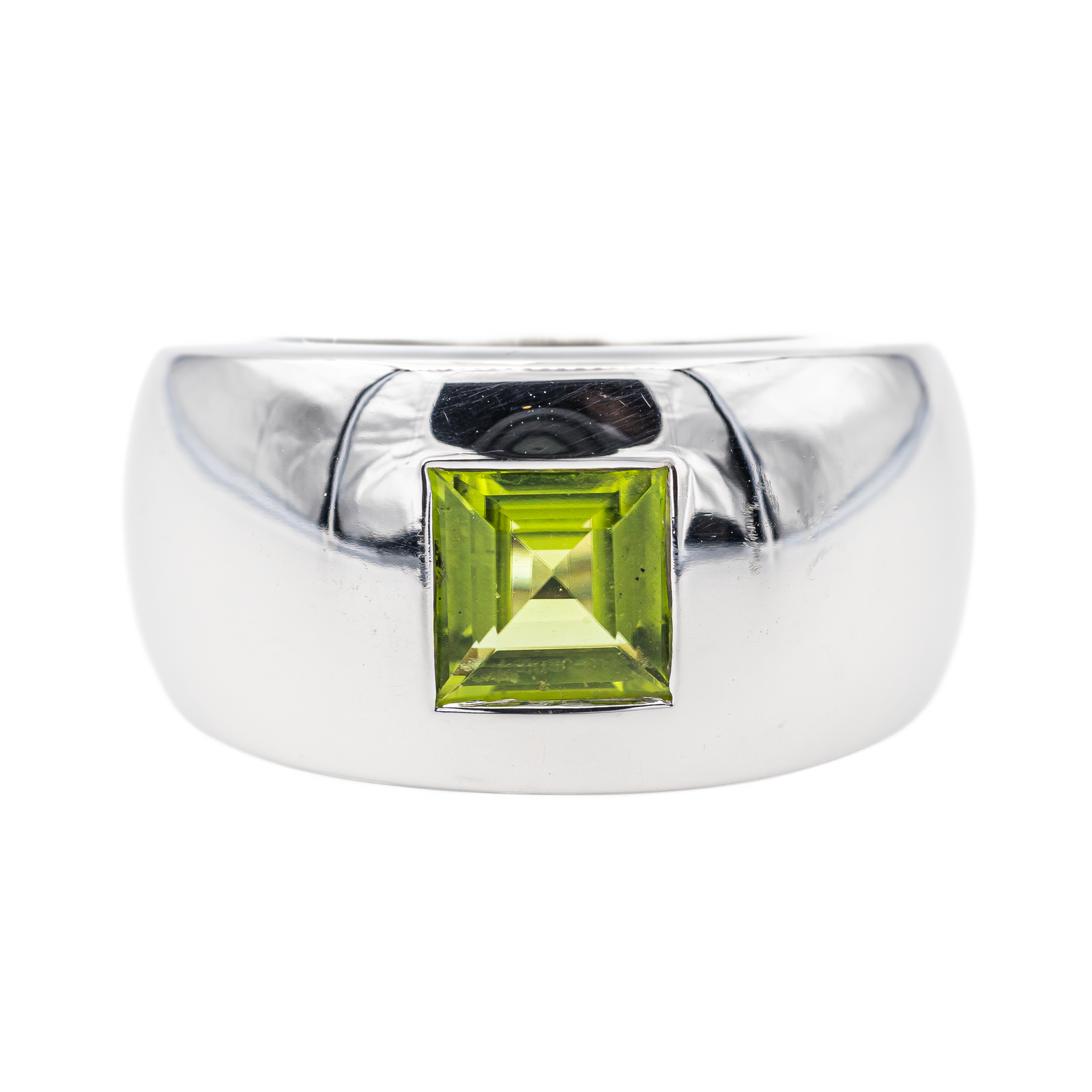 Chaumet Bague Jonc Bella Or blanc Péridot