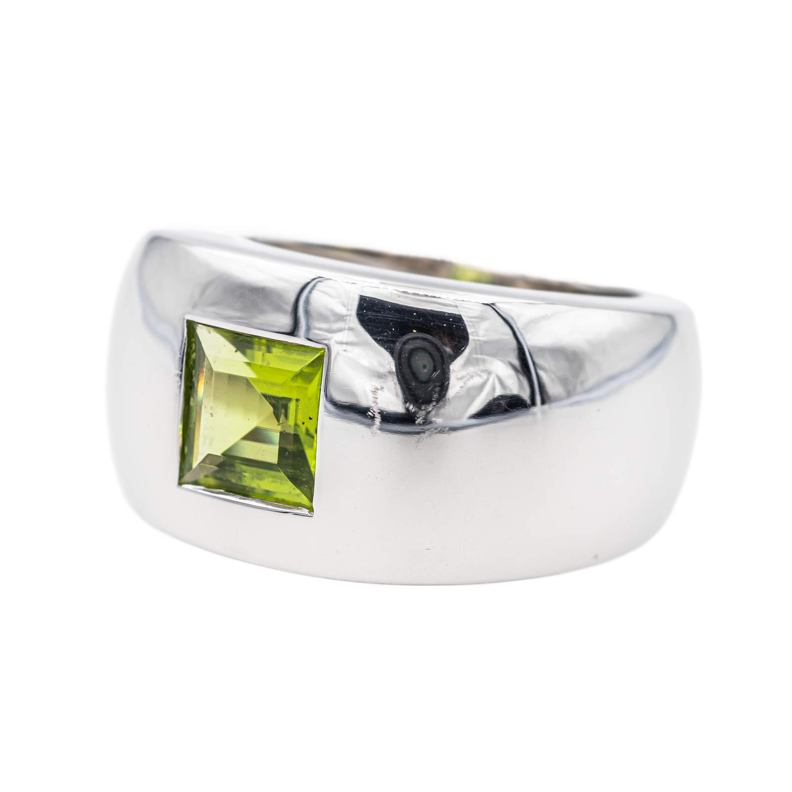 Chaumet Bague Jonc Bella Or blanc Péridot