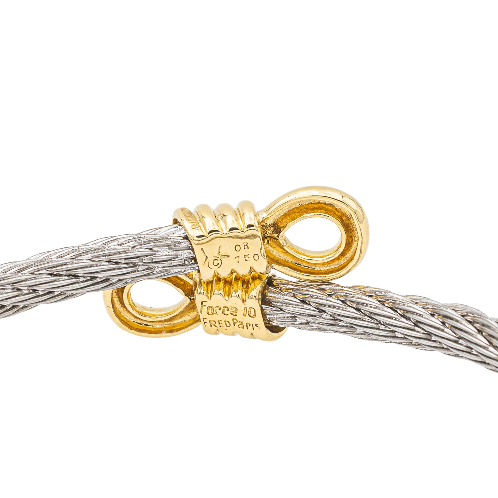 Fred Bracelet Jonc Force 10 Acier, Or jaune