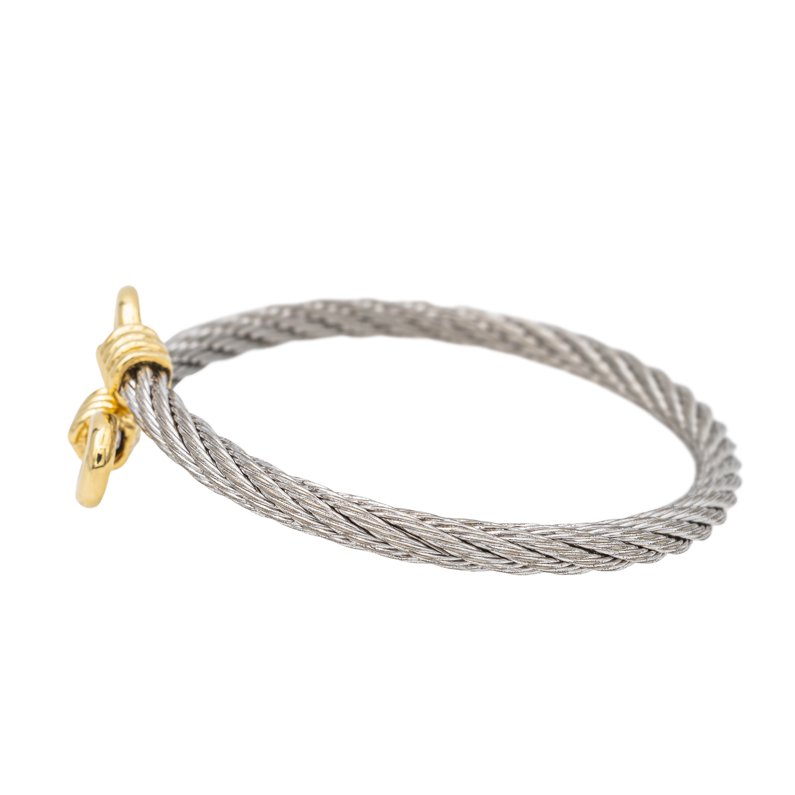 Fred Bracelet Jonc Force 10 Acier, Or jaune
