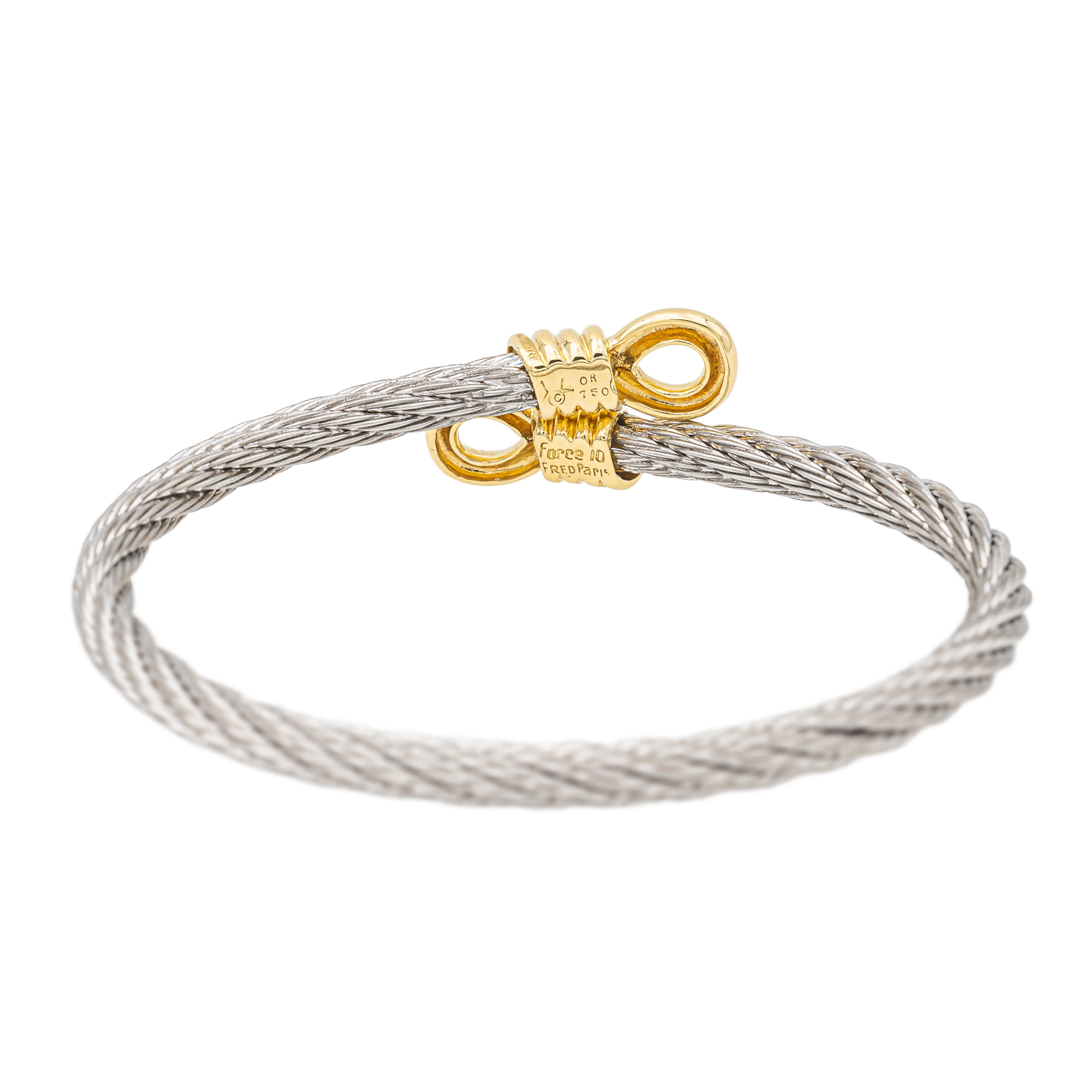 Fred Bracelet Jonc Force 10 Acier, Or jaune