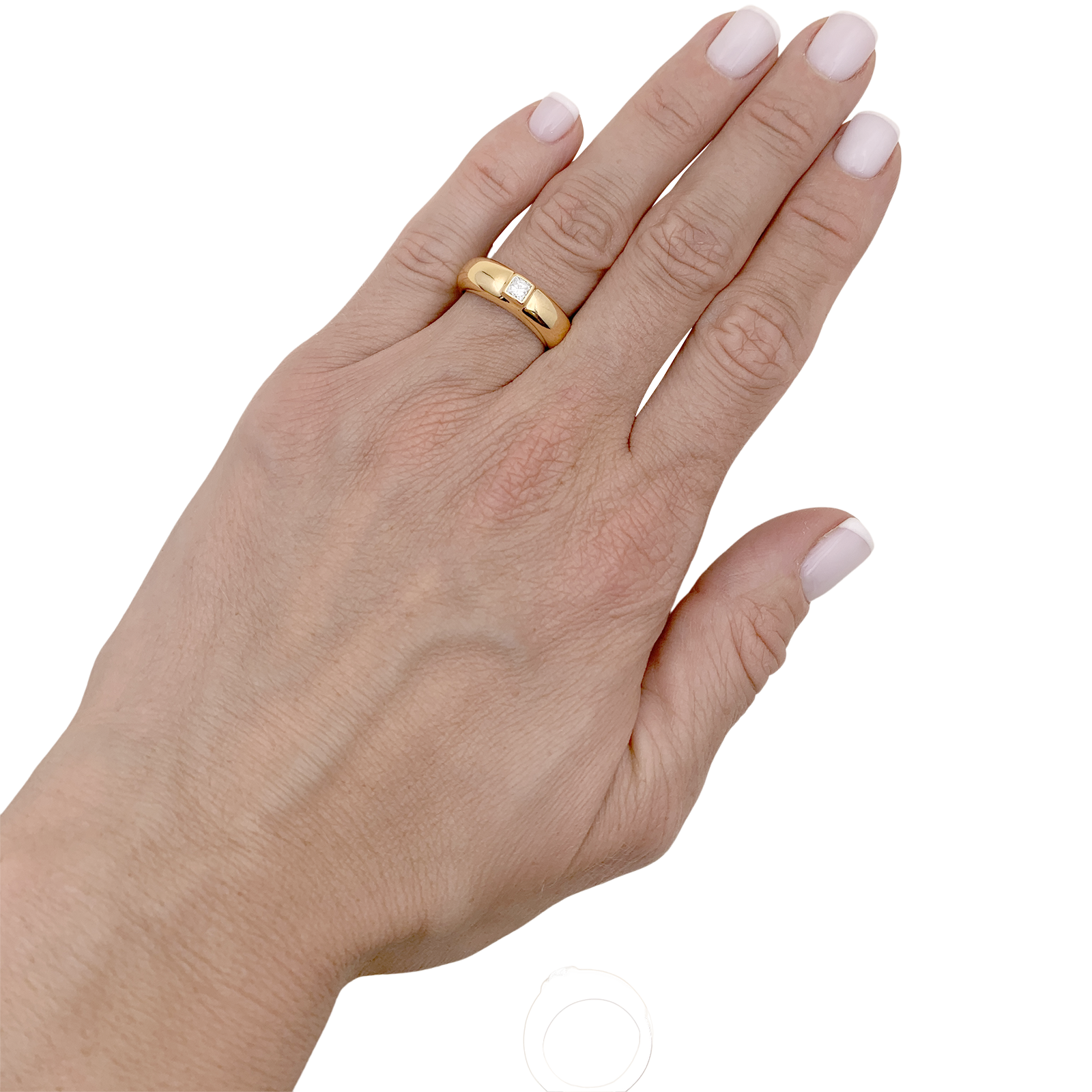 Bague Chaumet, "Anneau", or jaune, diamant princesse.