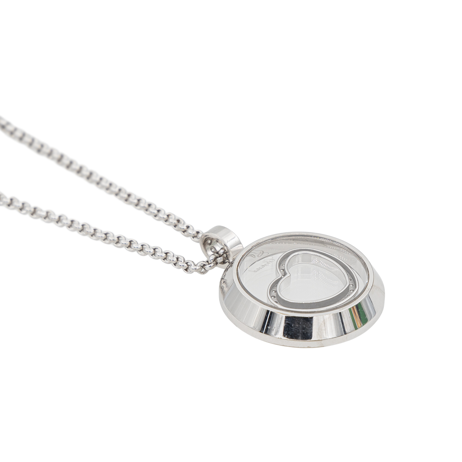 Chopard Collier Pendentif Happy Diamonds Or blanc Diamant