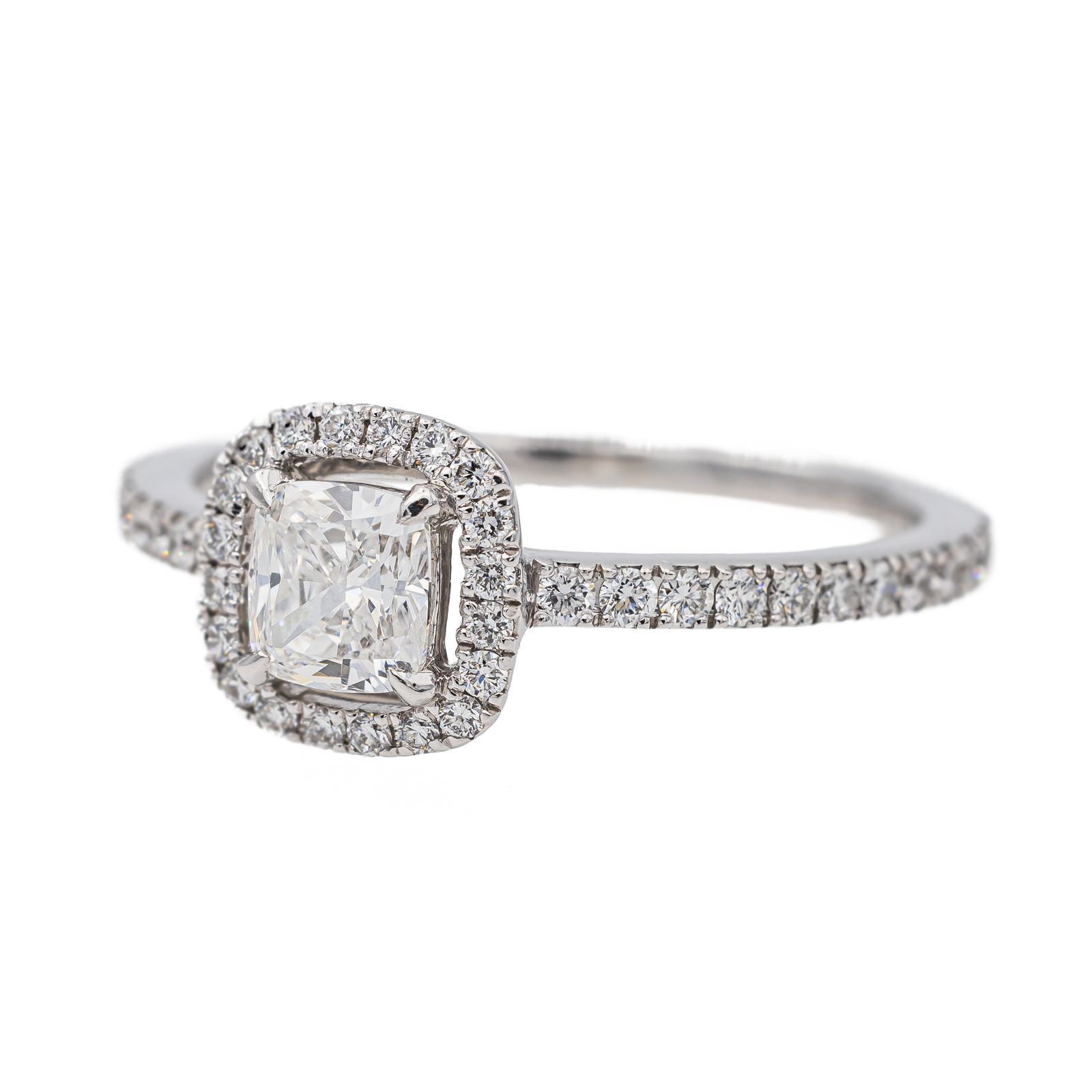 Messika M-love cushion Solitaire Ring White Gold Diamond