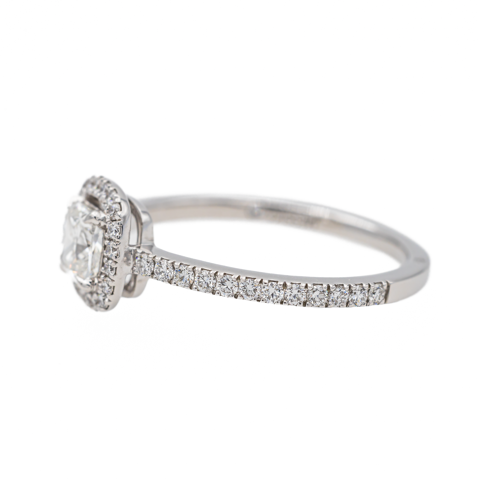 Messika M-love cushion Solitaire Ring White Gold Diamond