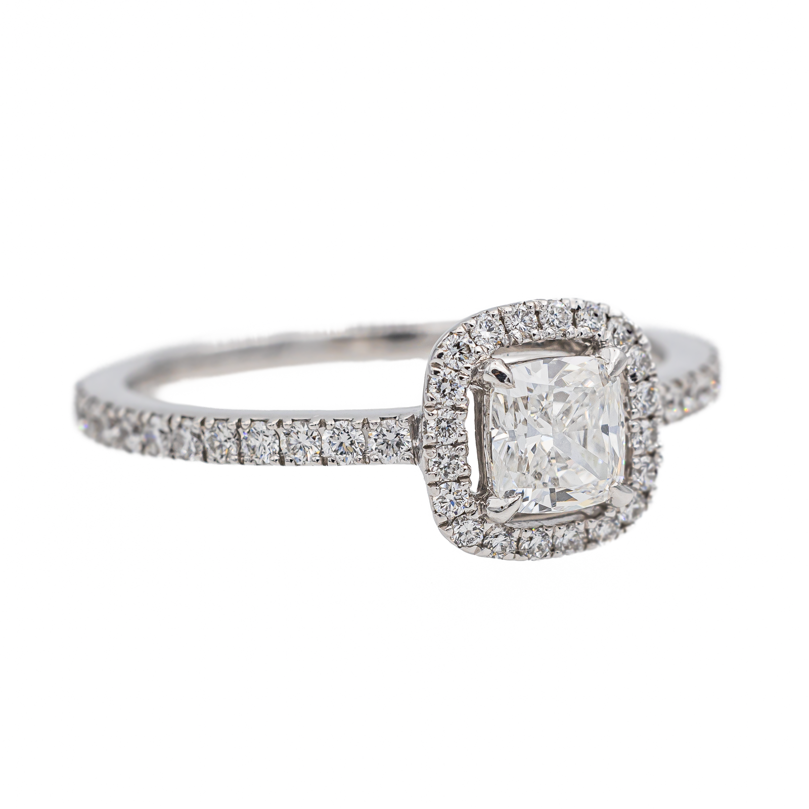 Messika M-love cushion Solitaire Ring White Gold Diamond