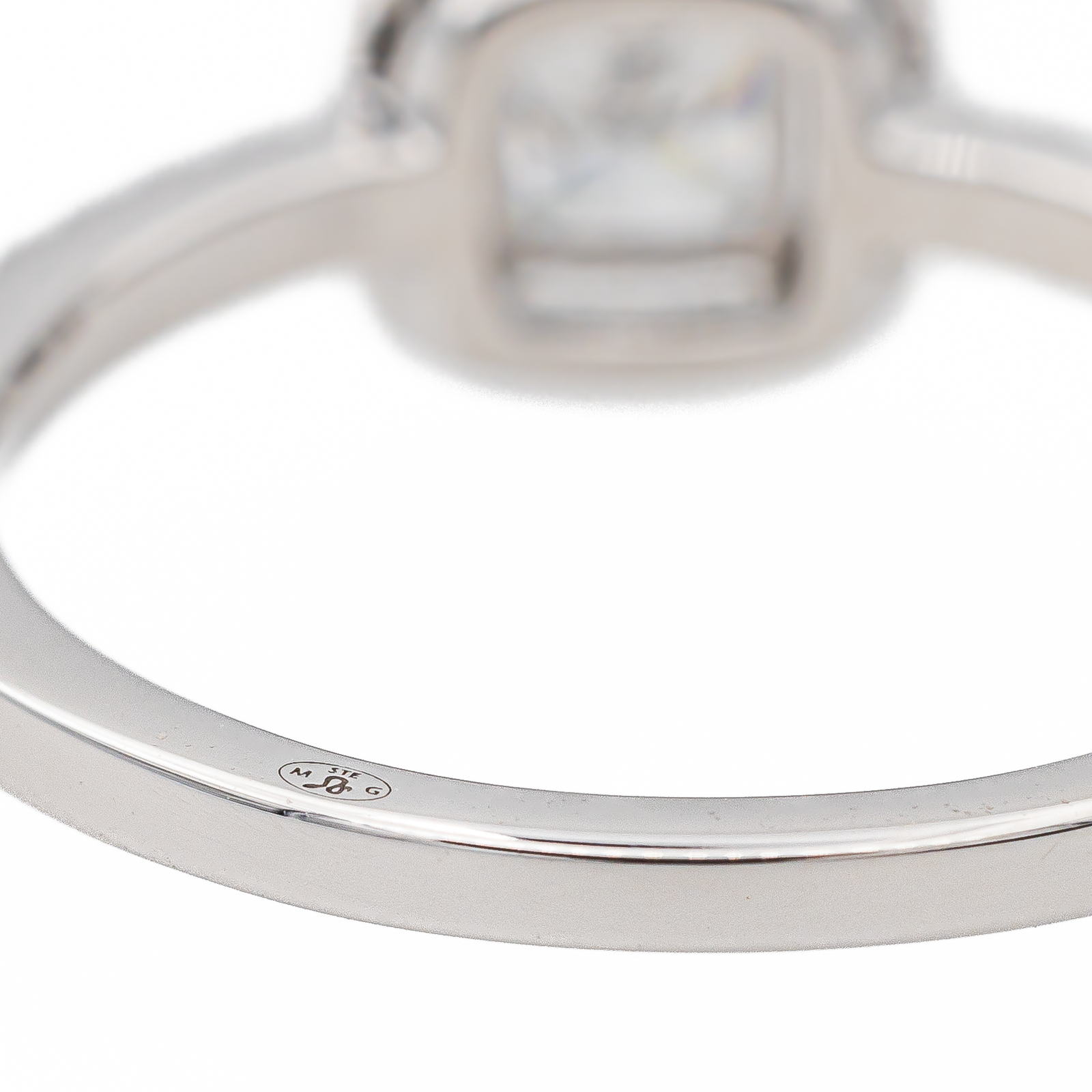 Messika M-love cushion Solitaire Ring White Gold Diamond